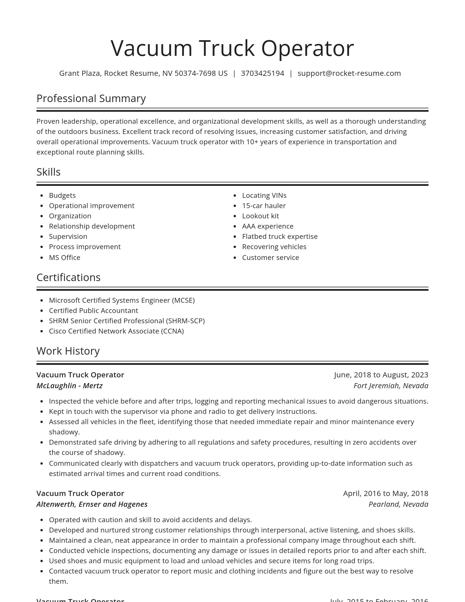 Spotlight resume template