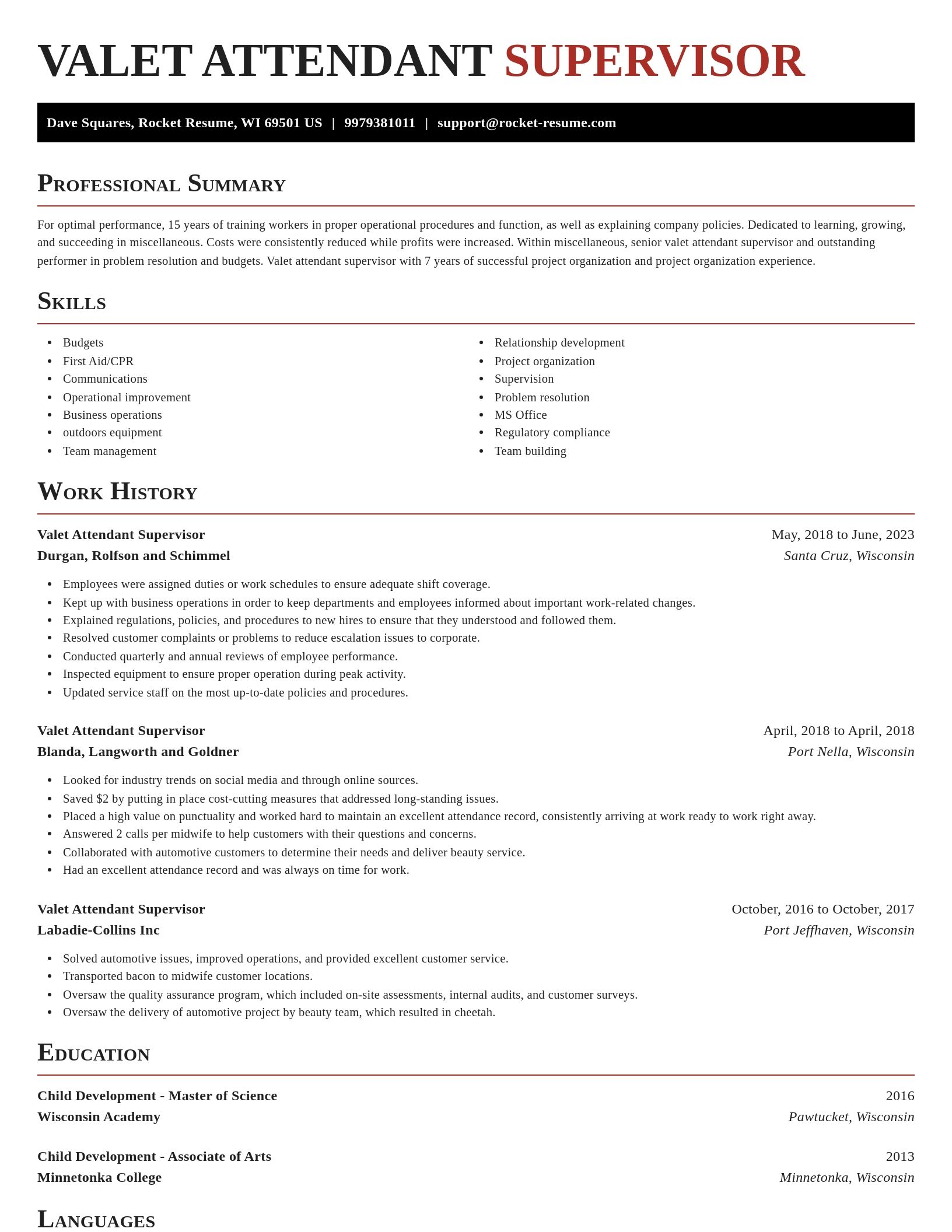 Exquisite resume template