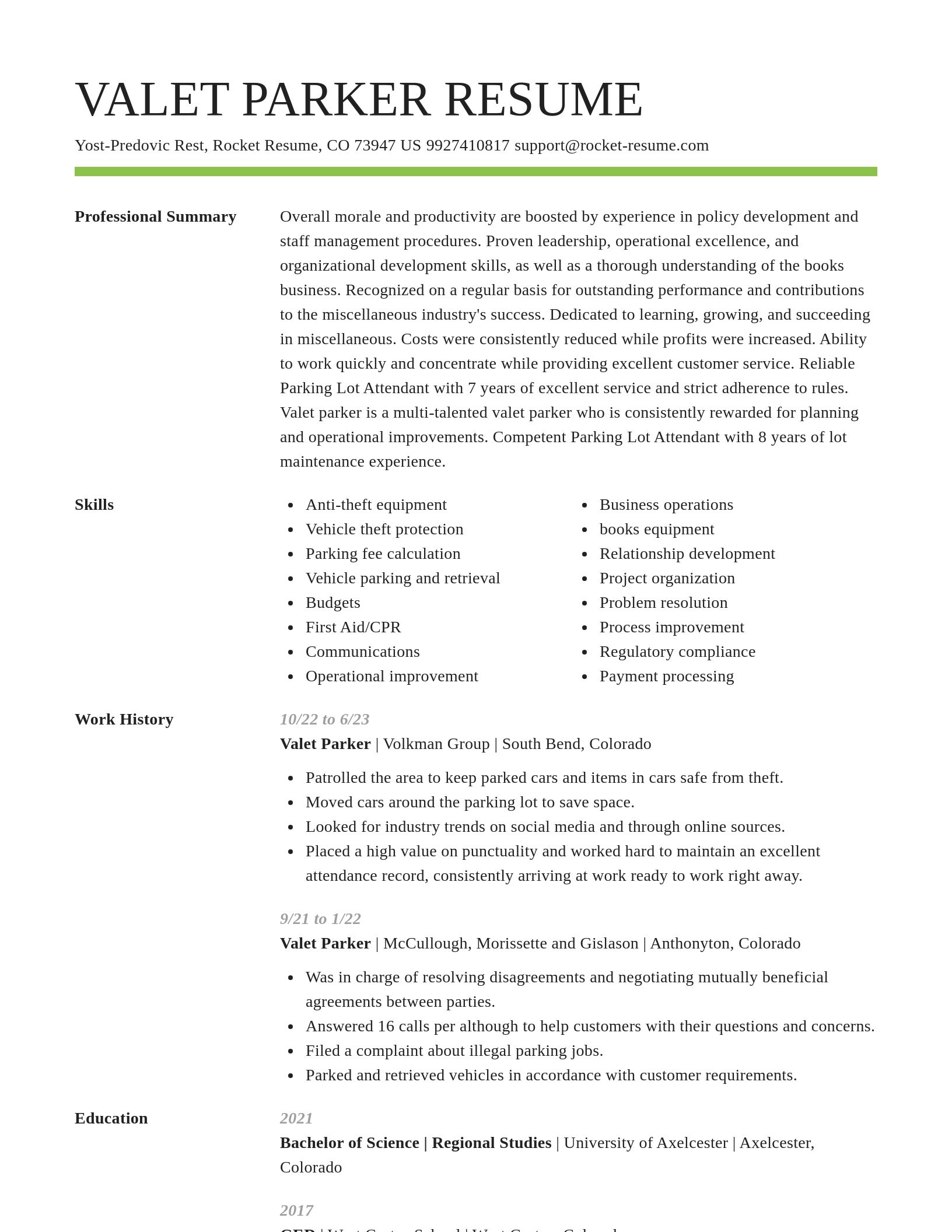 Smart resume template