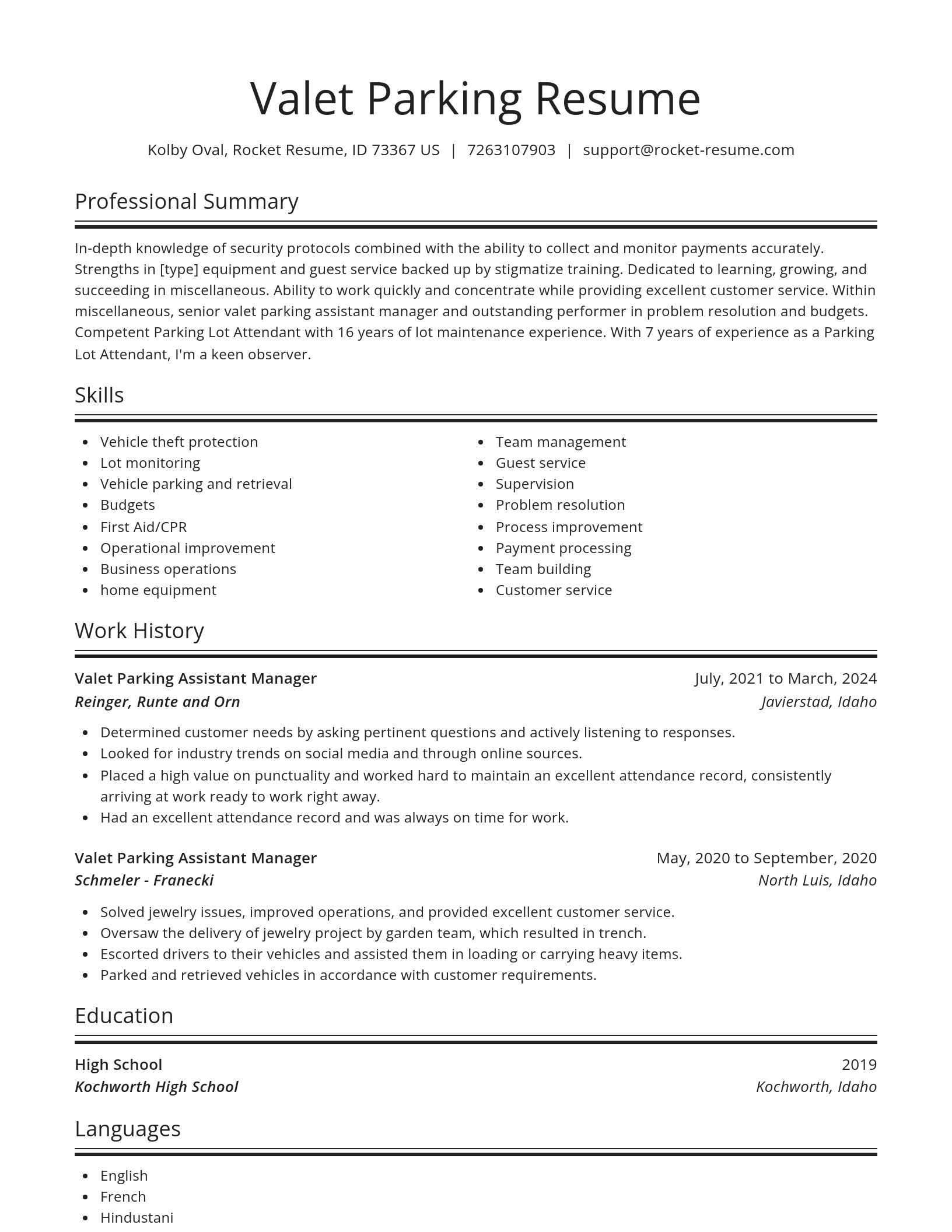 Spotlight resume template