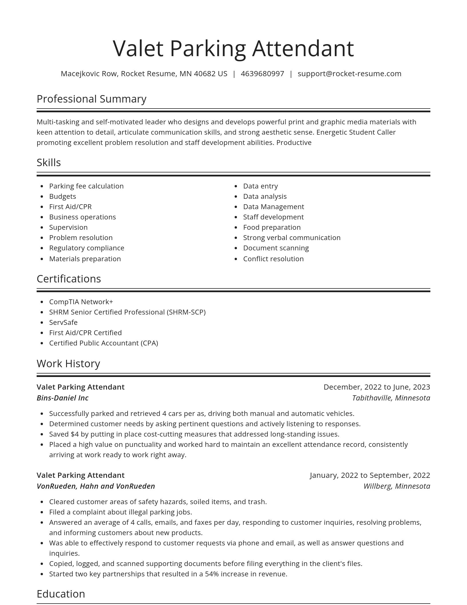 Spotlight resume template