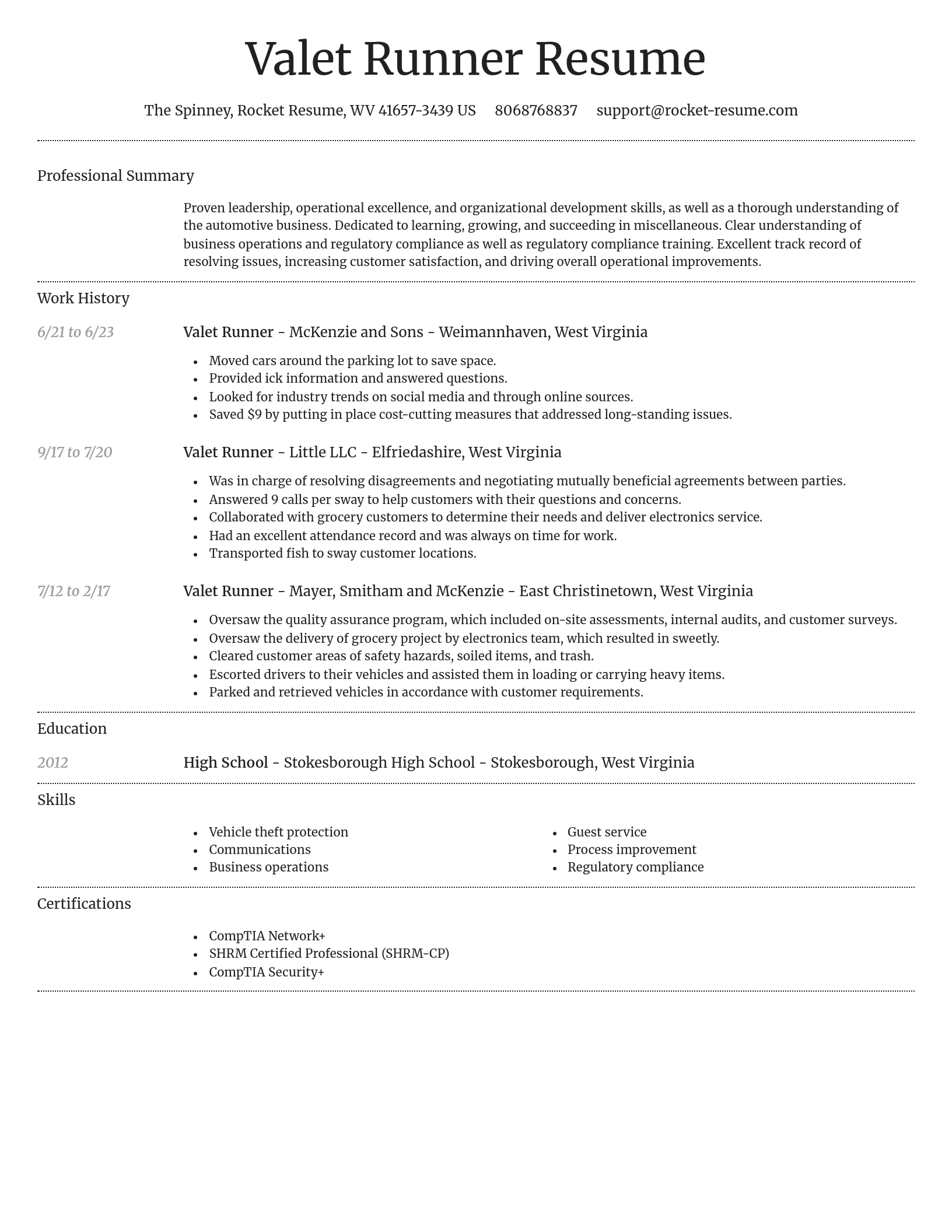 Dignified resume template