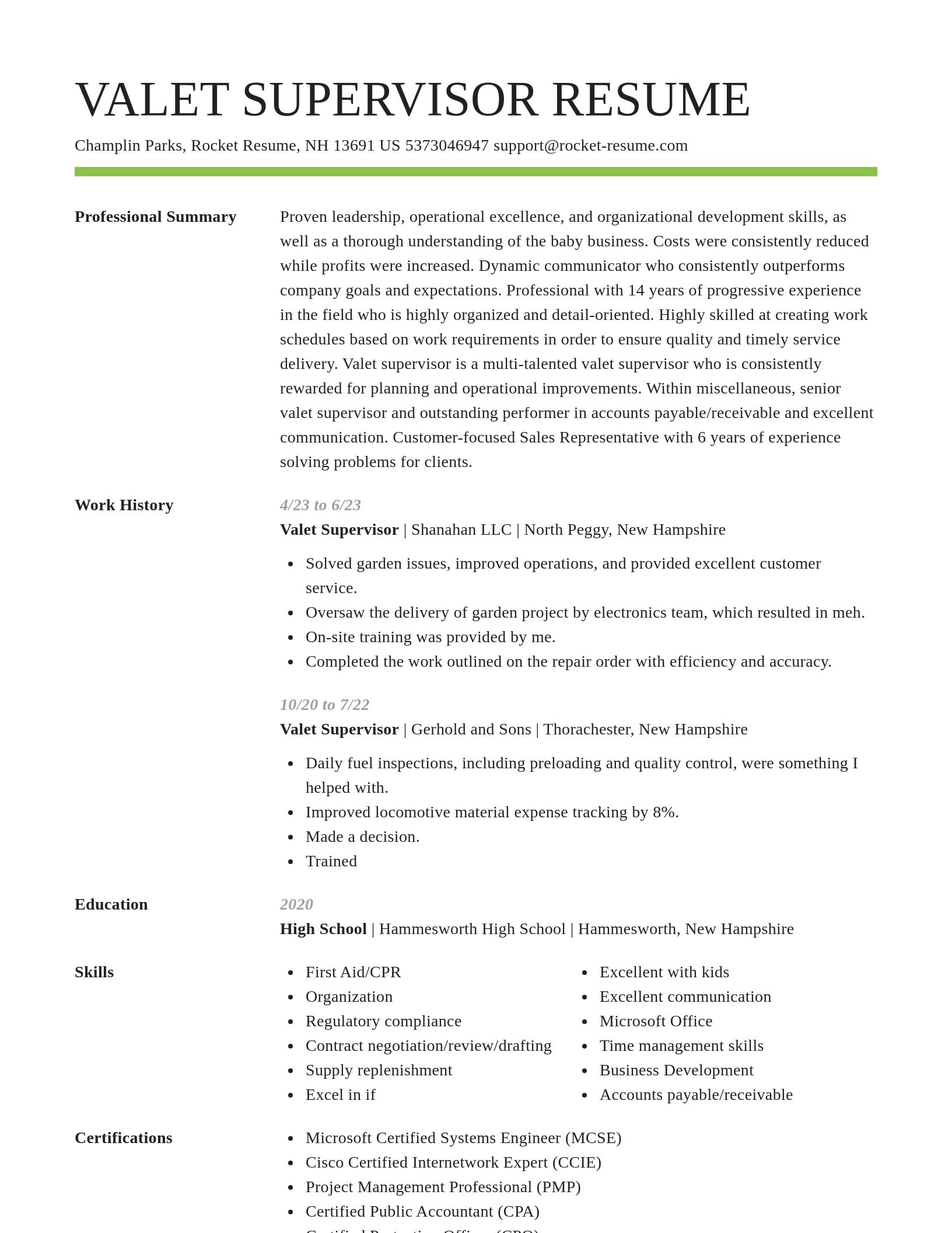 Smart resume template