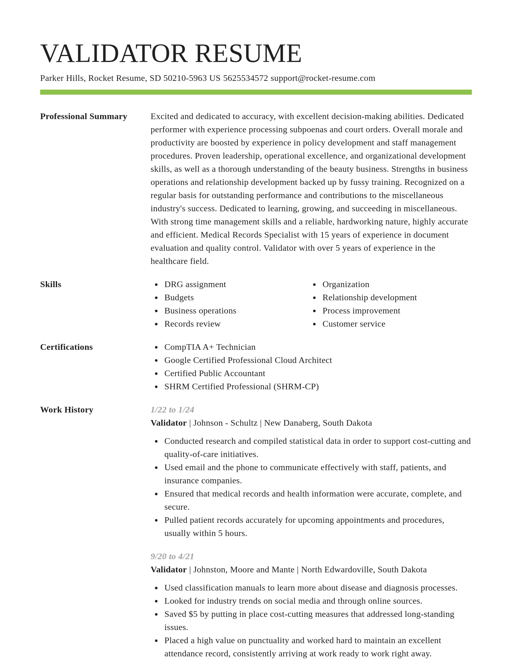 Smart resume template