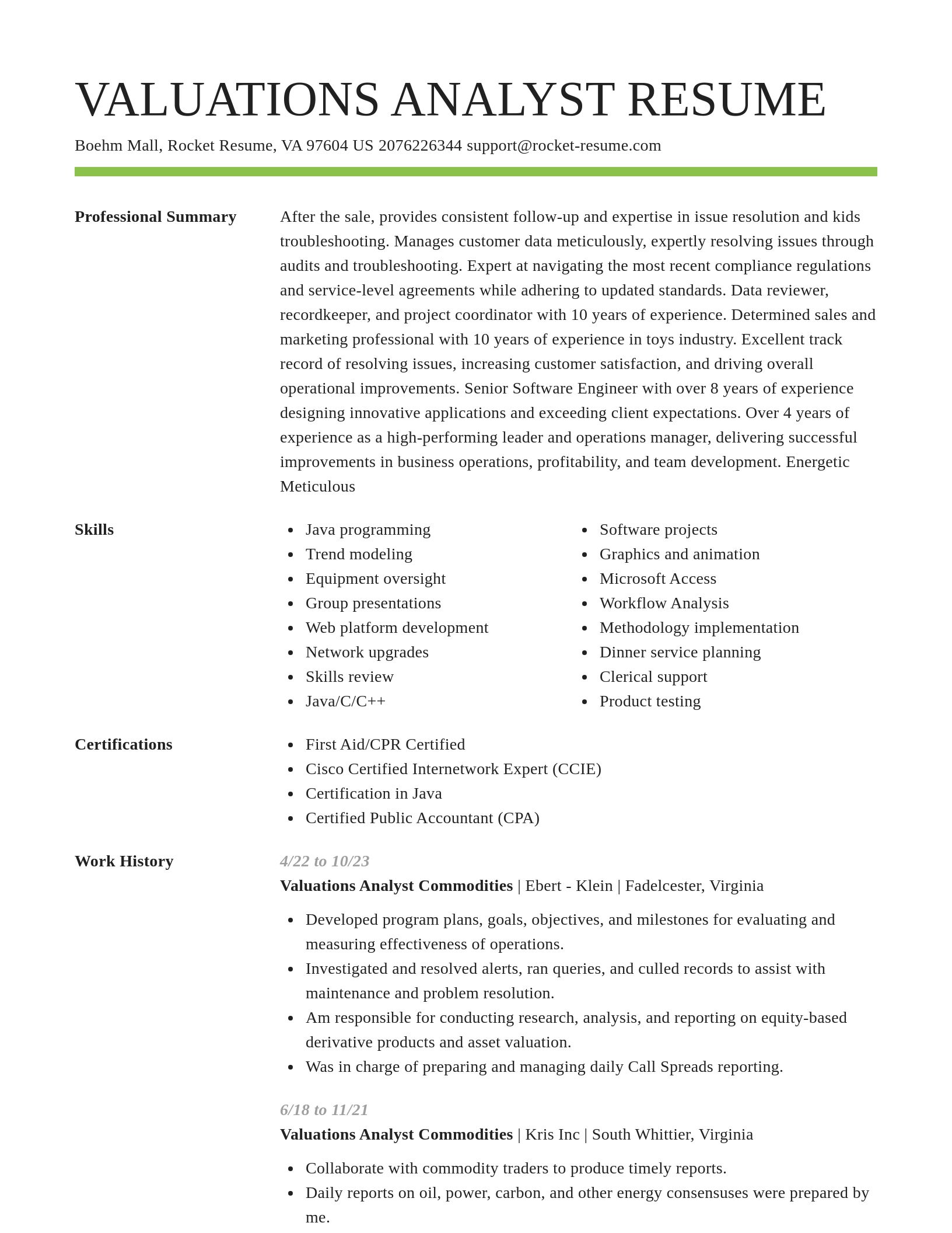 Smart resume template