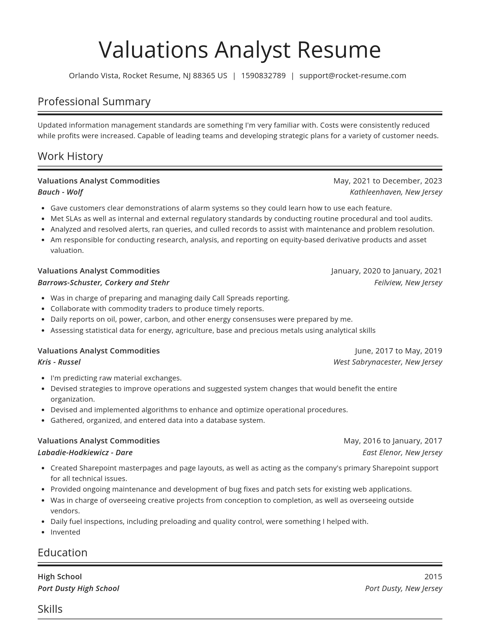 Spotlight resume template