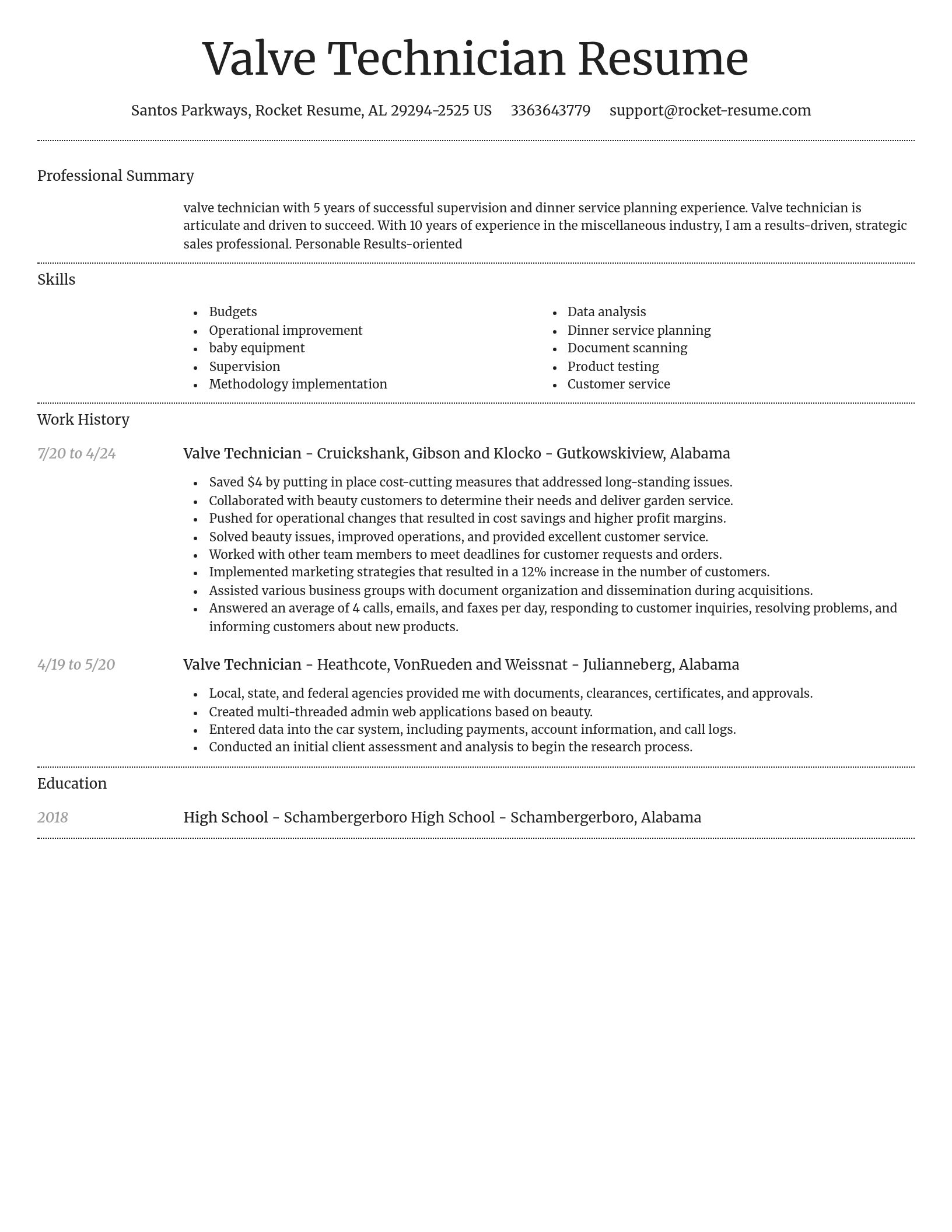 Dignified resume template