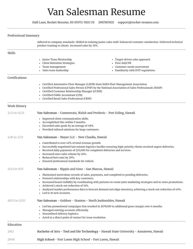 Dignified resume template