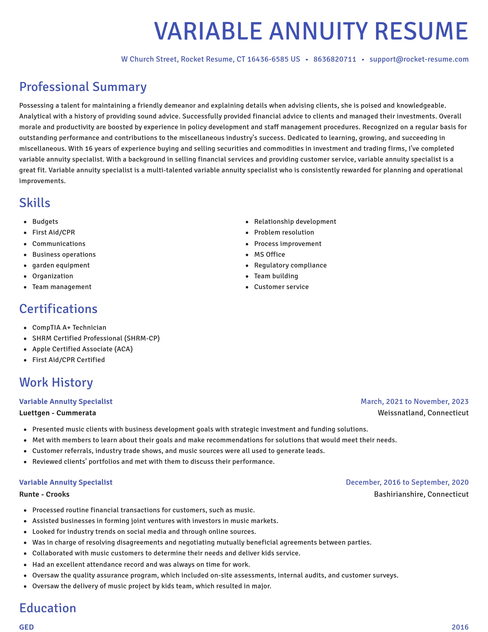 Novel resume template