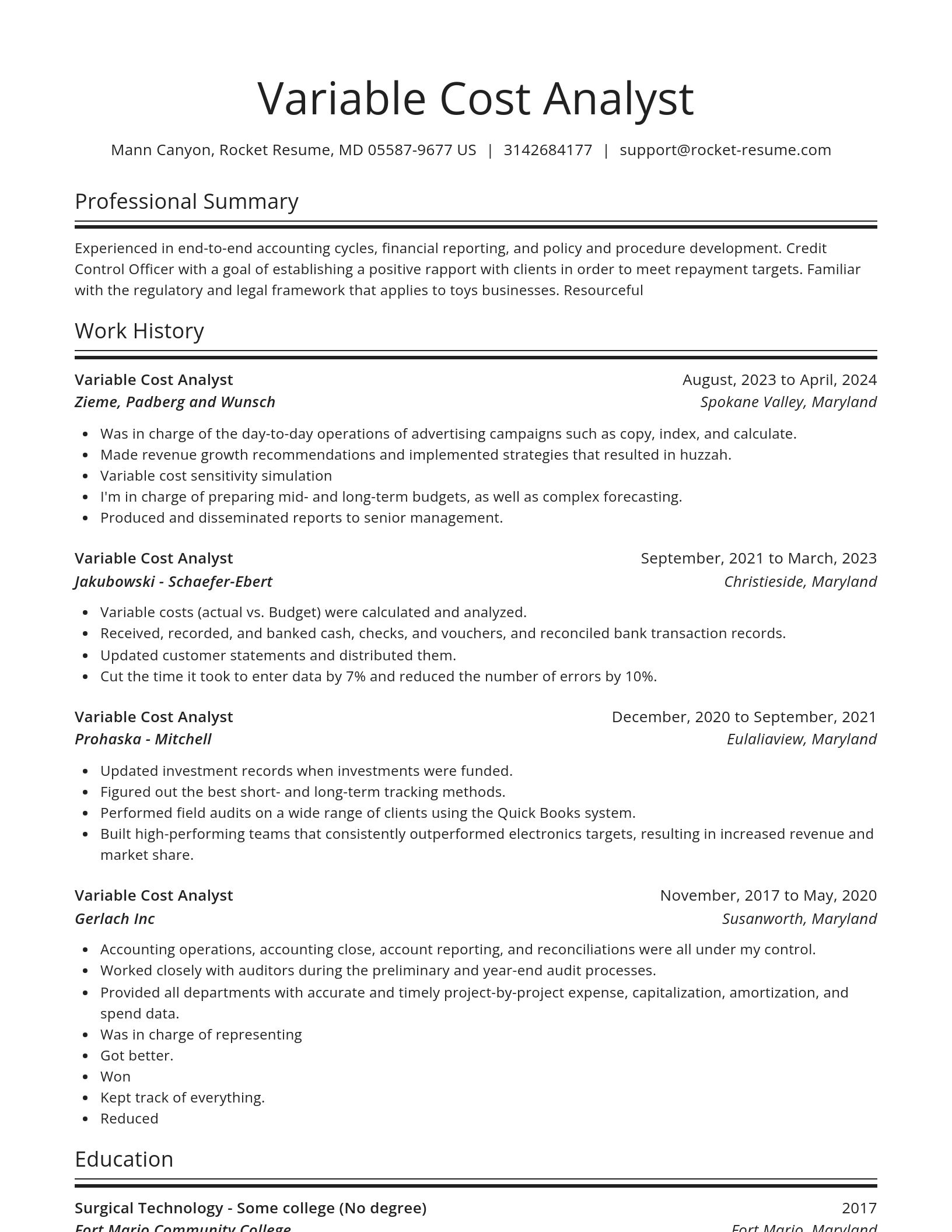 Spotlight resume template