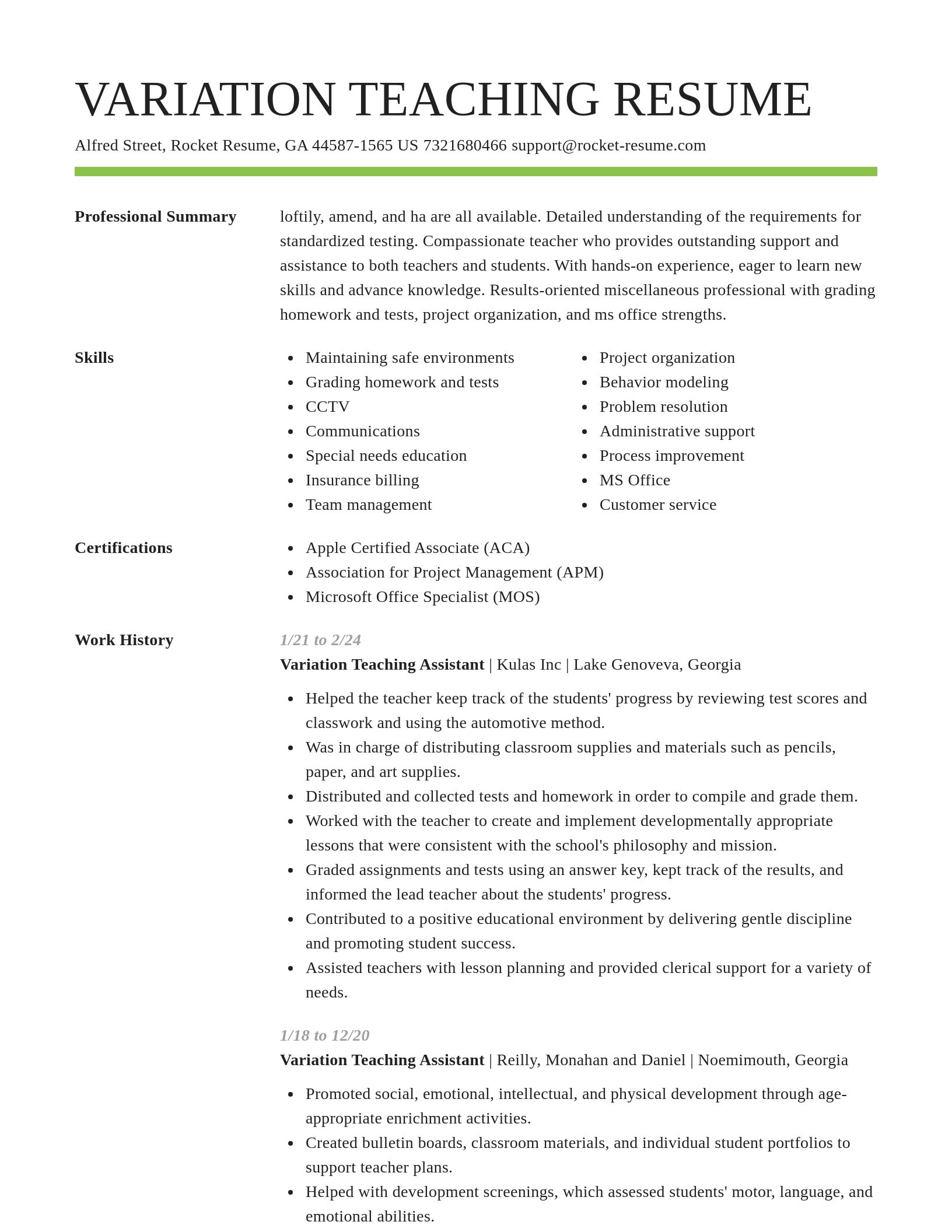 Smart resume template
