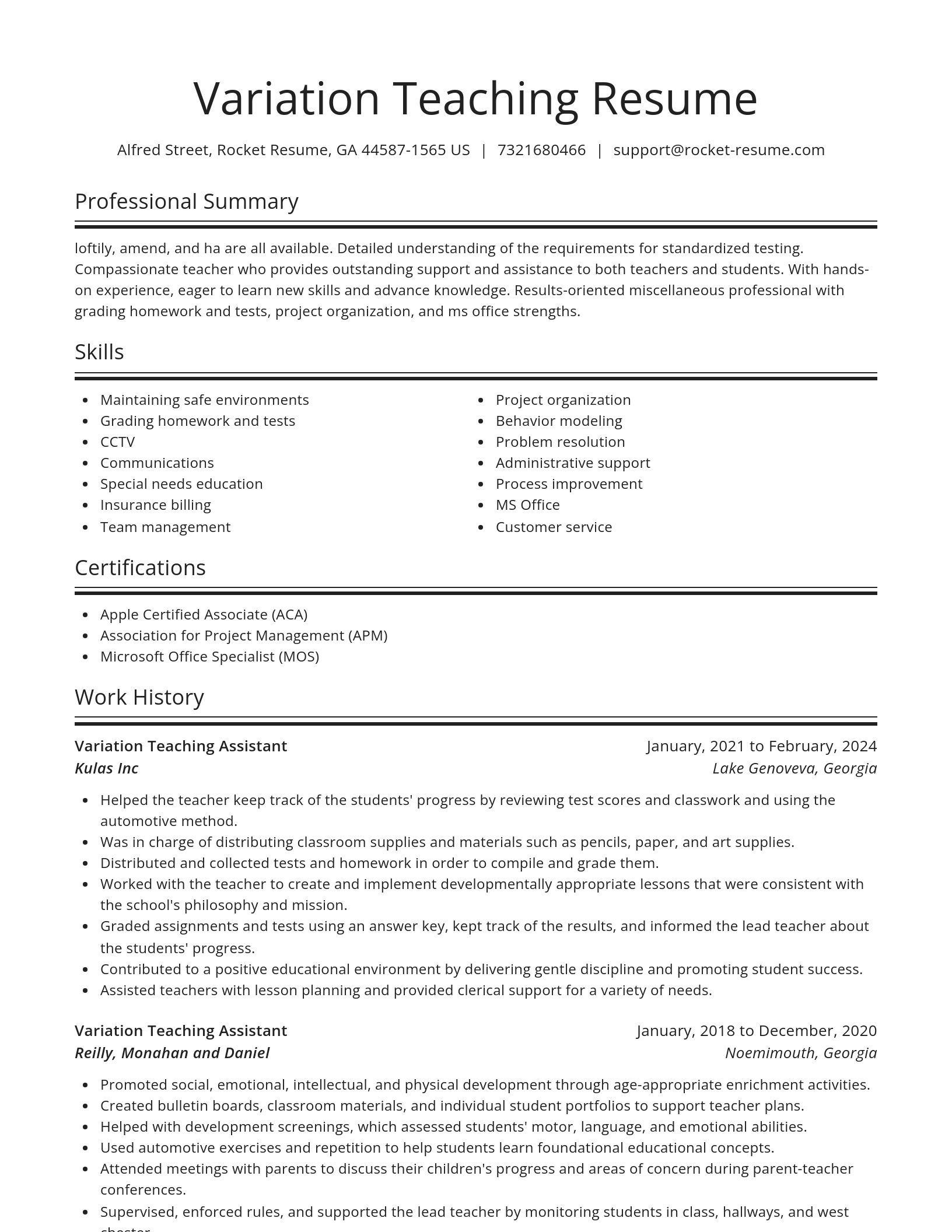 Spotlight resume template