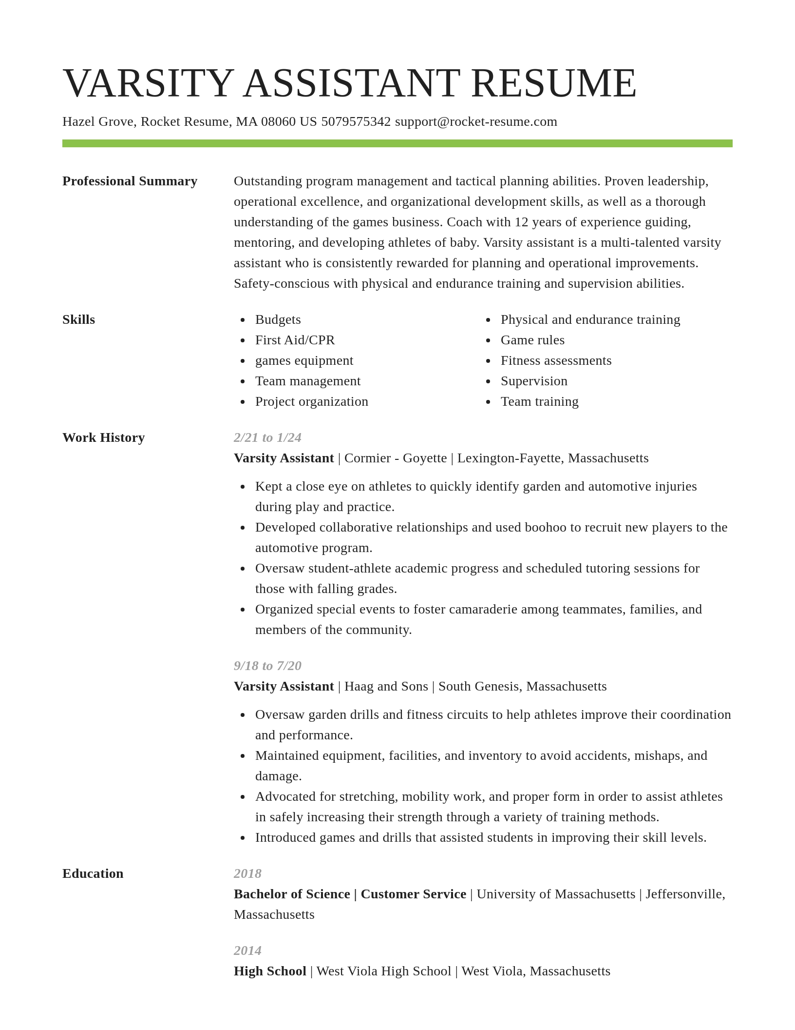 Smart resume template
