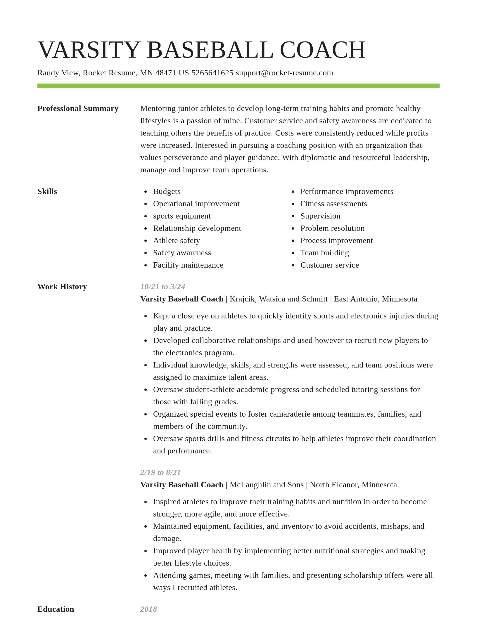 Smart resume template