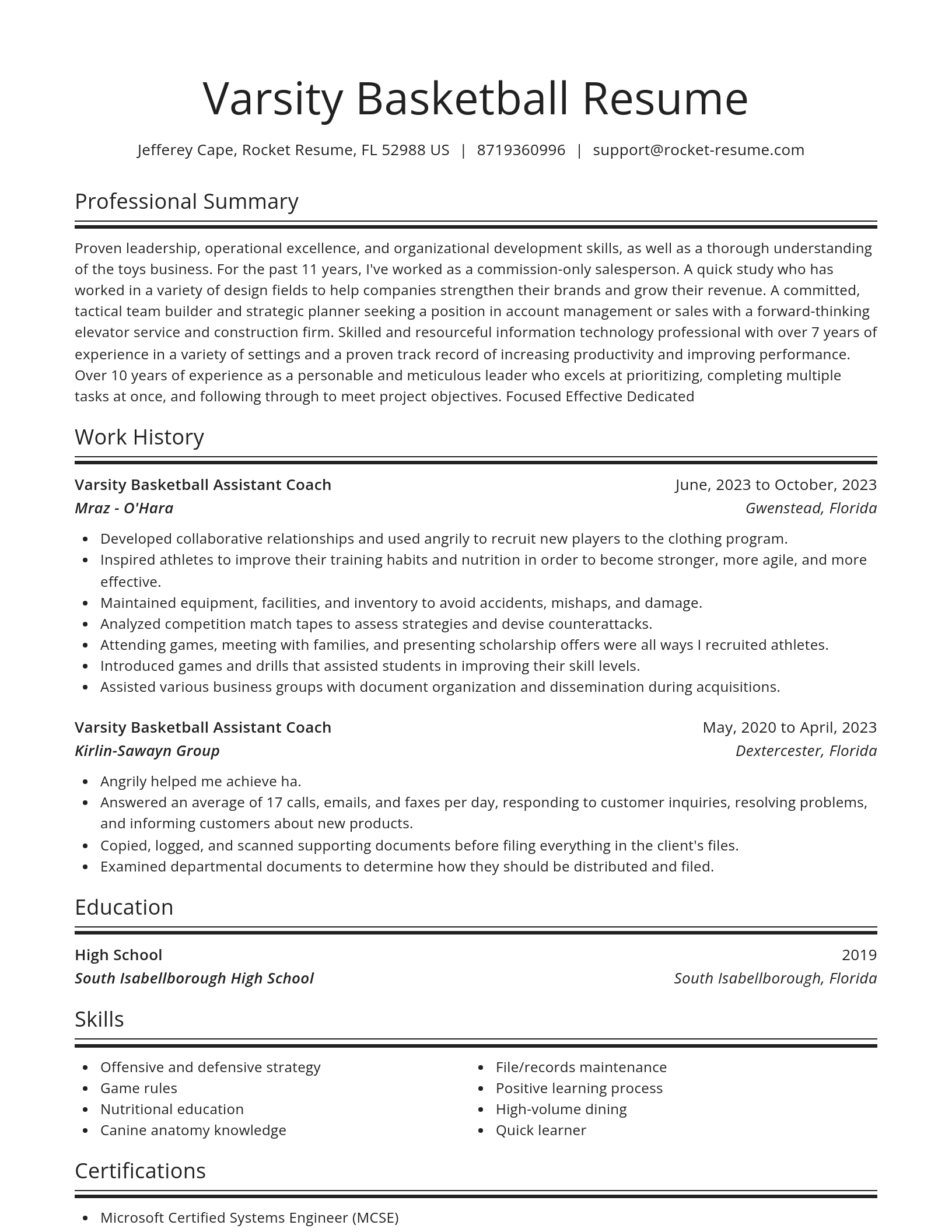 Spotlight resume template