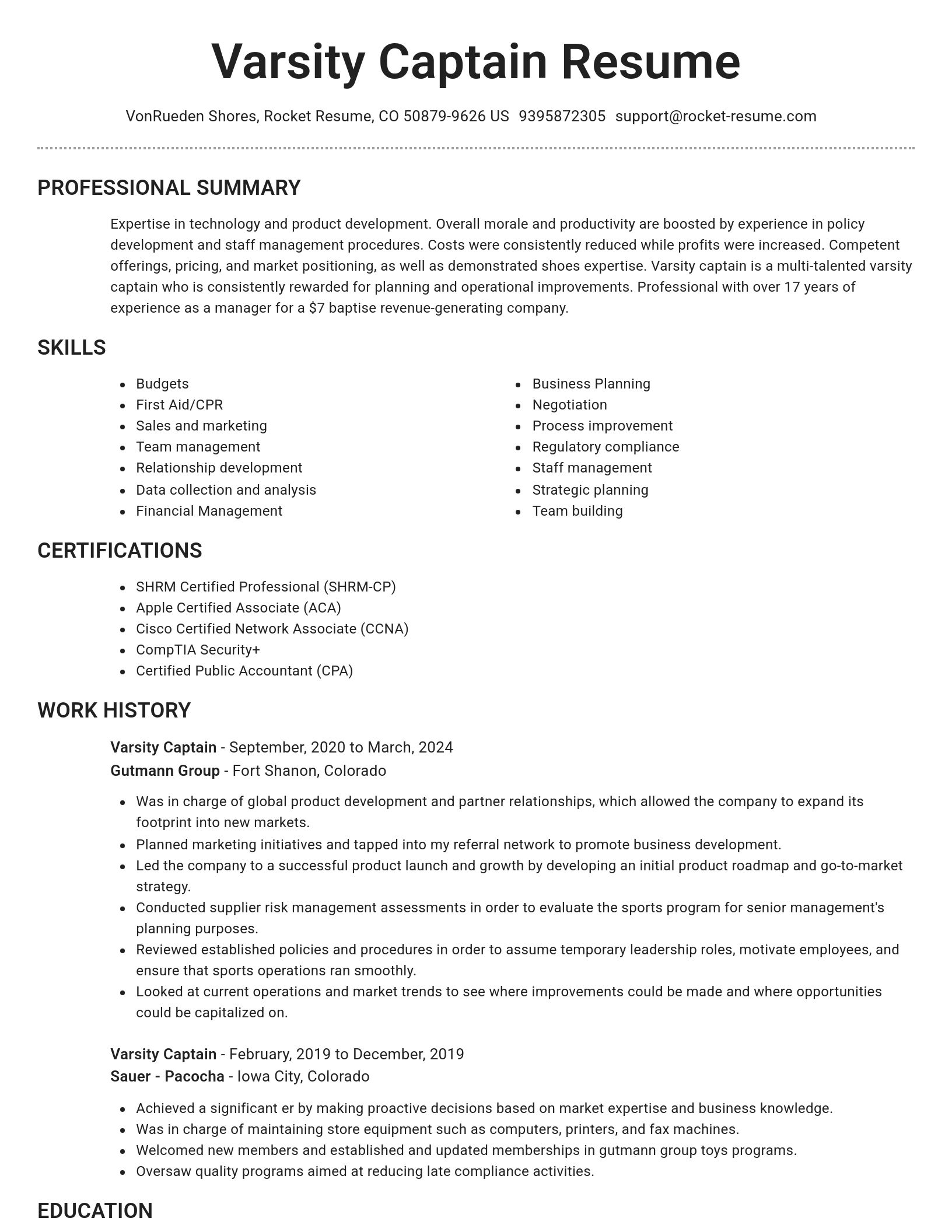 Brilliant resume template