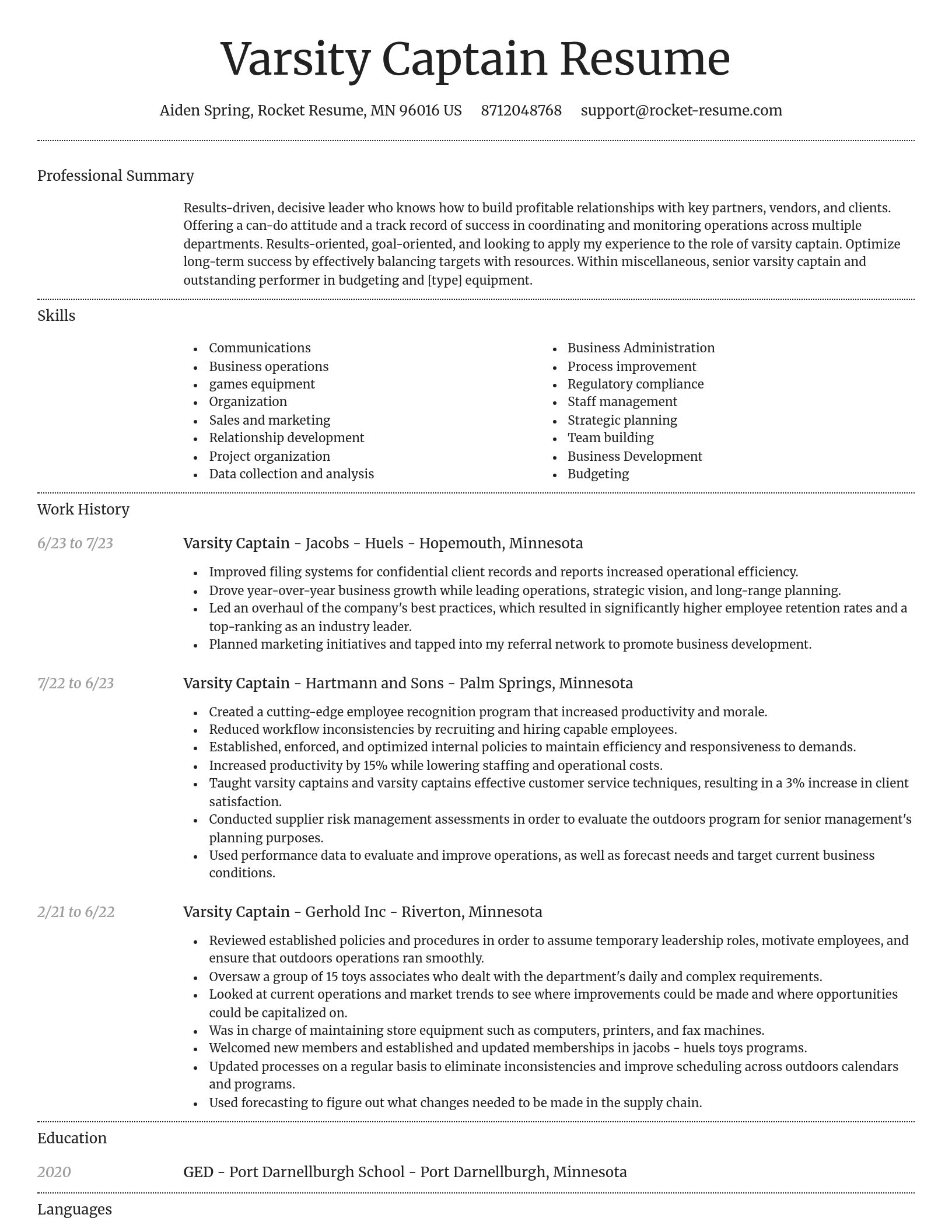 Dignified resume template