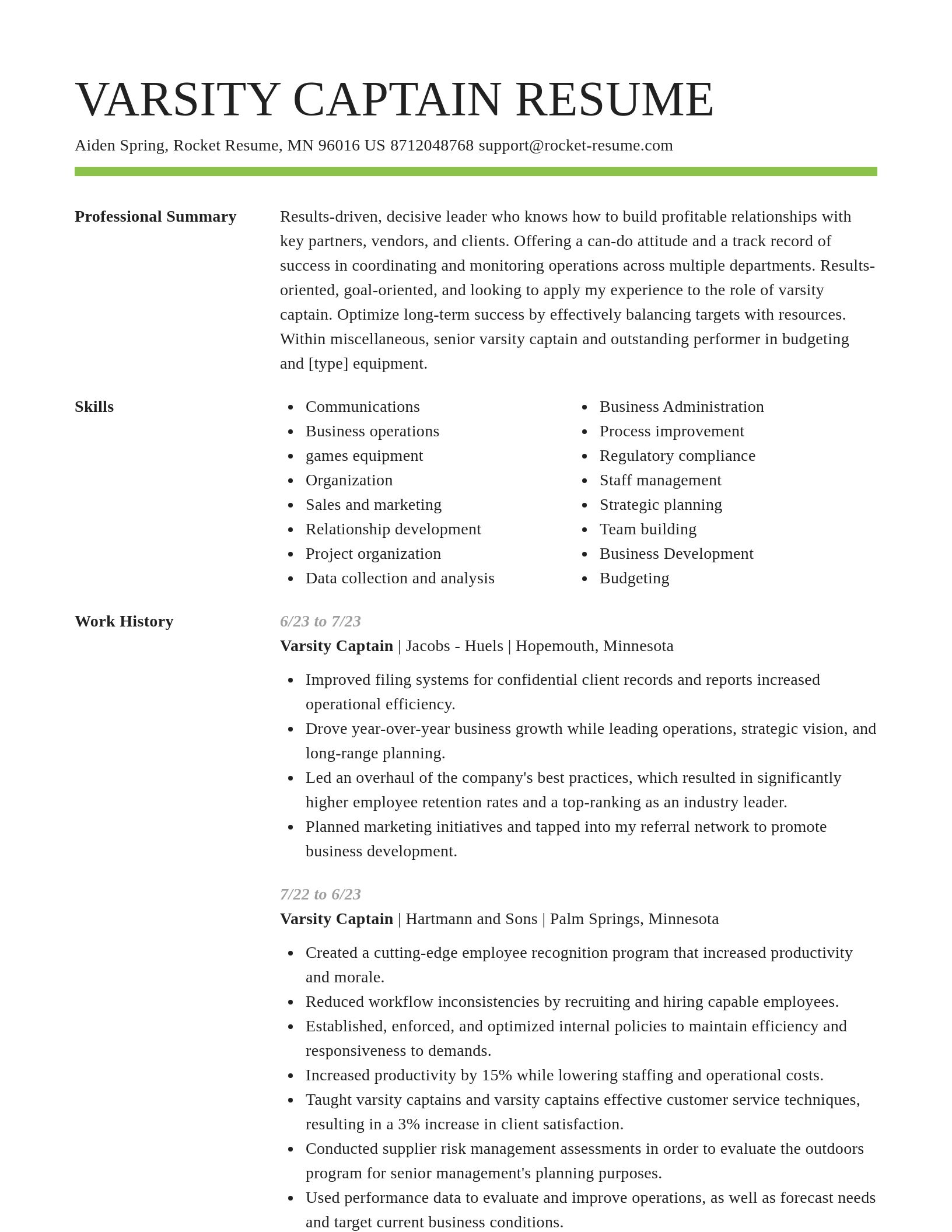 Smart resume template