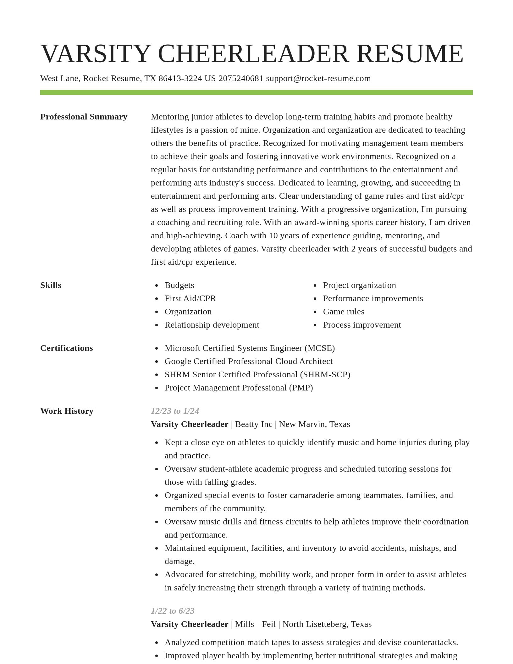 Smart resume template
