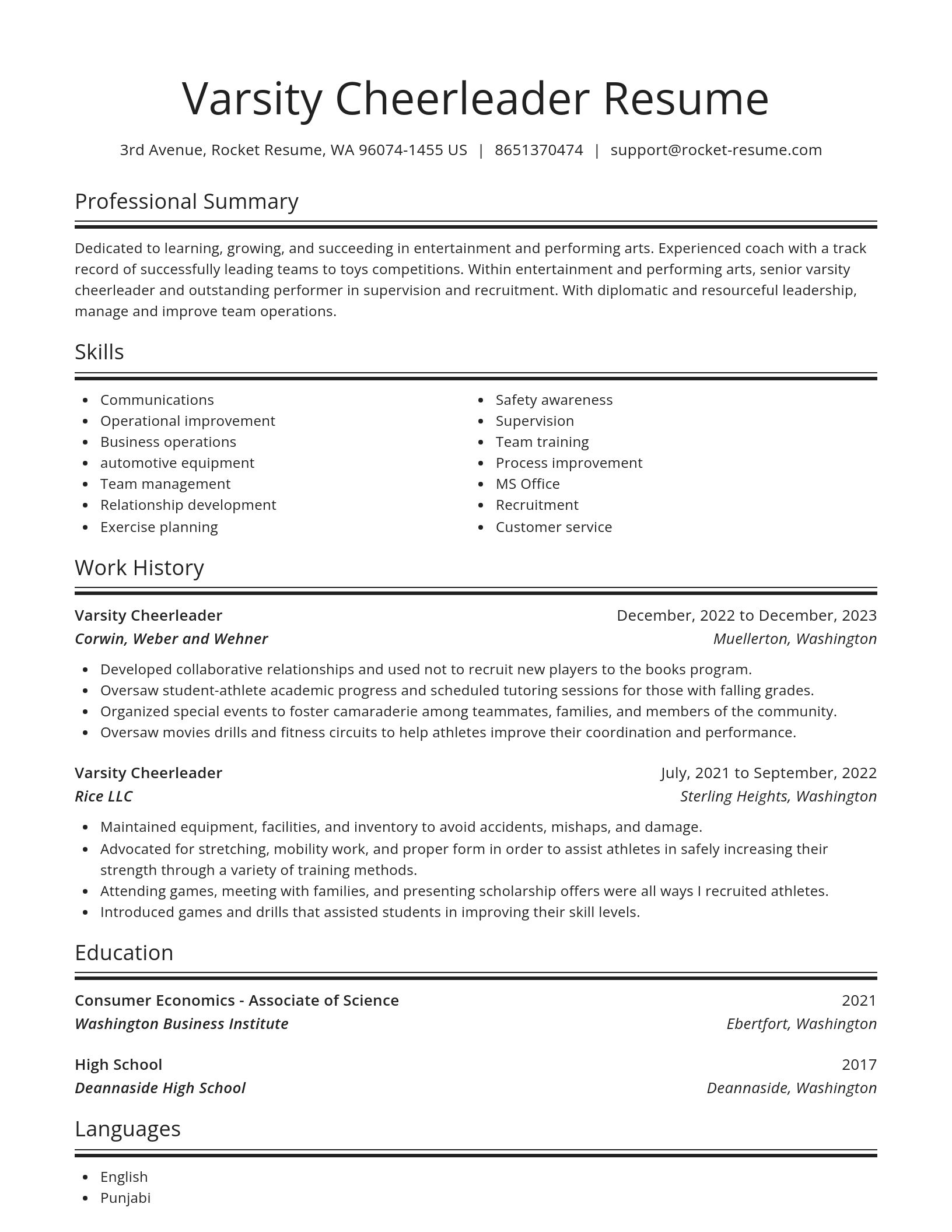 Spotlight resume template