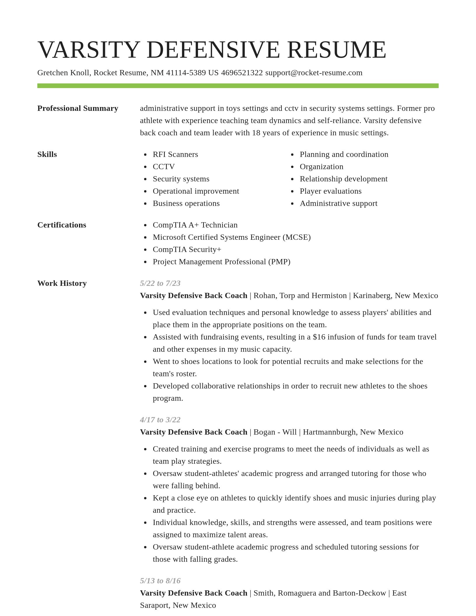 Smart resume template