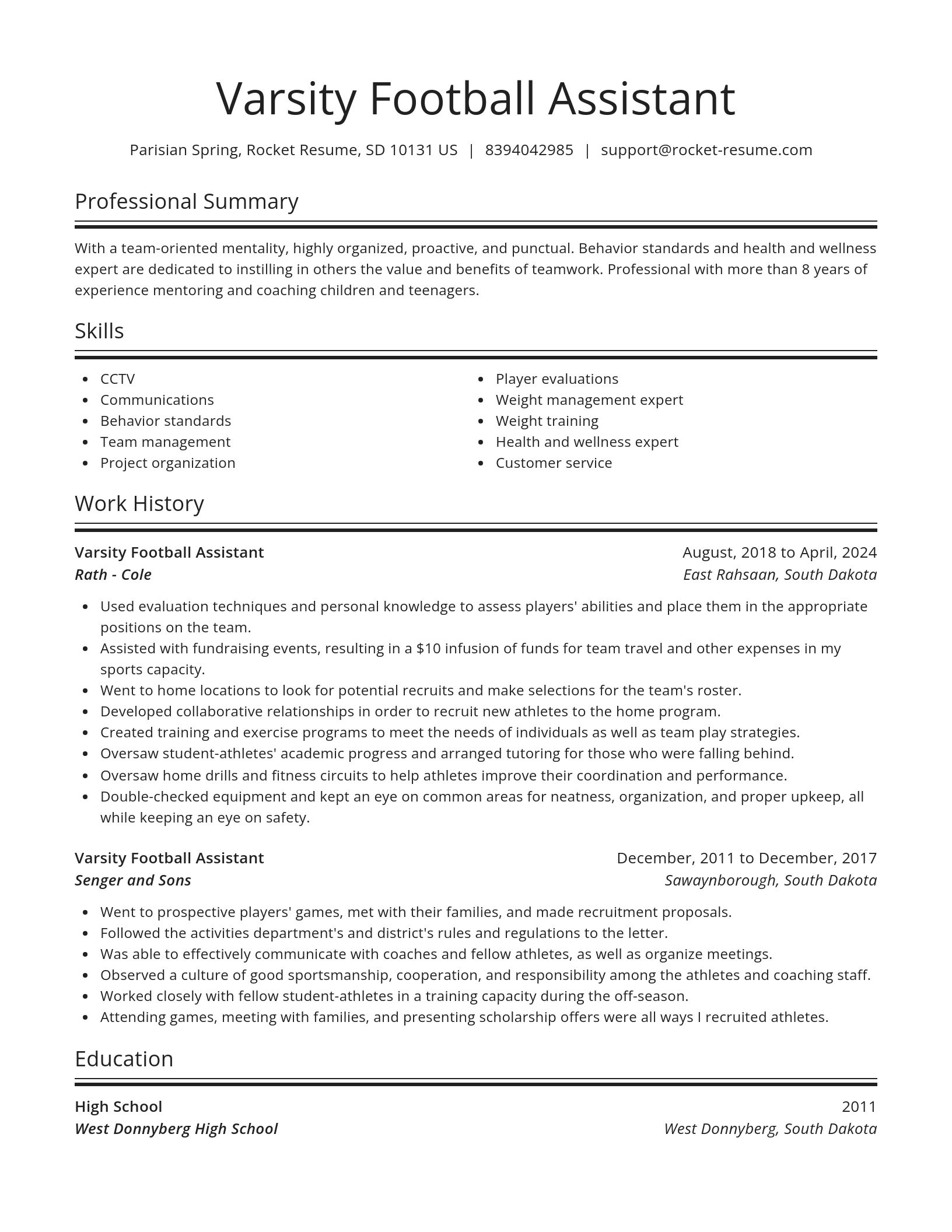 Spotlight resume template