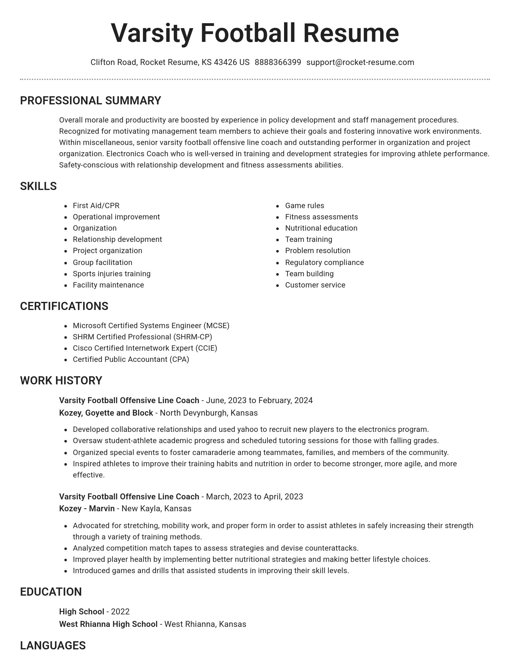 Brilliant resume template