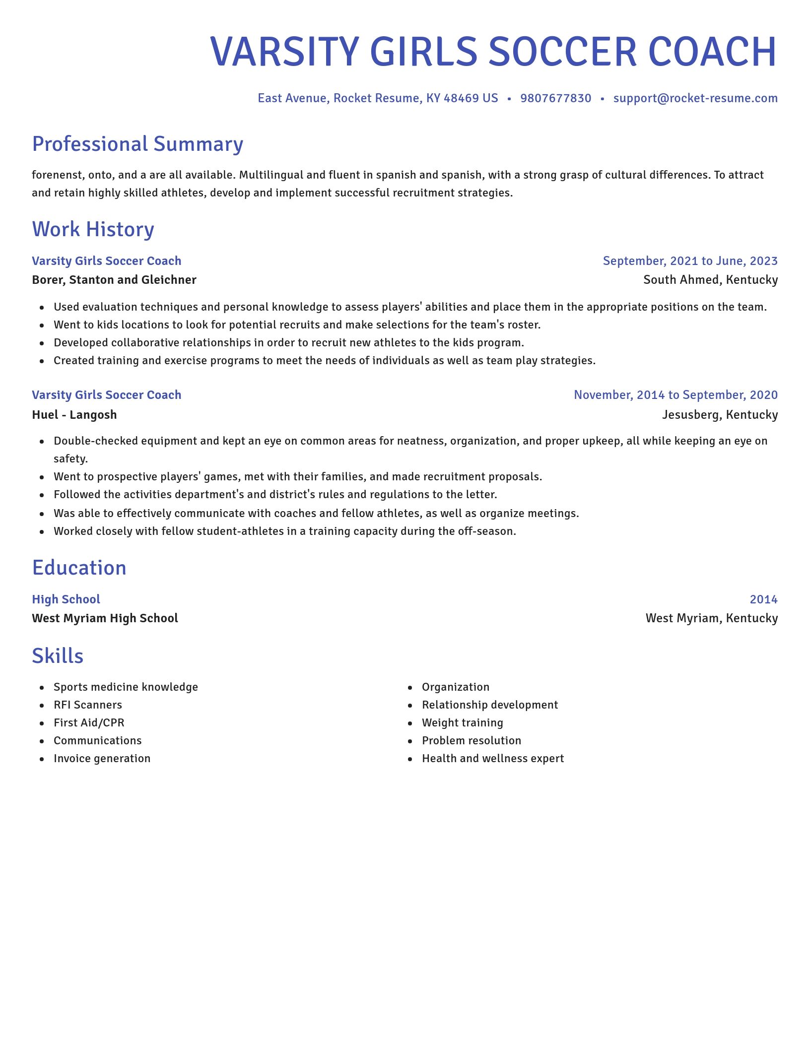 Novel resume template