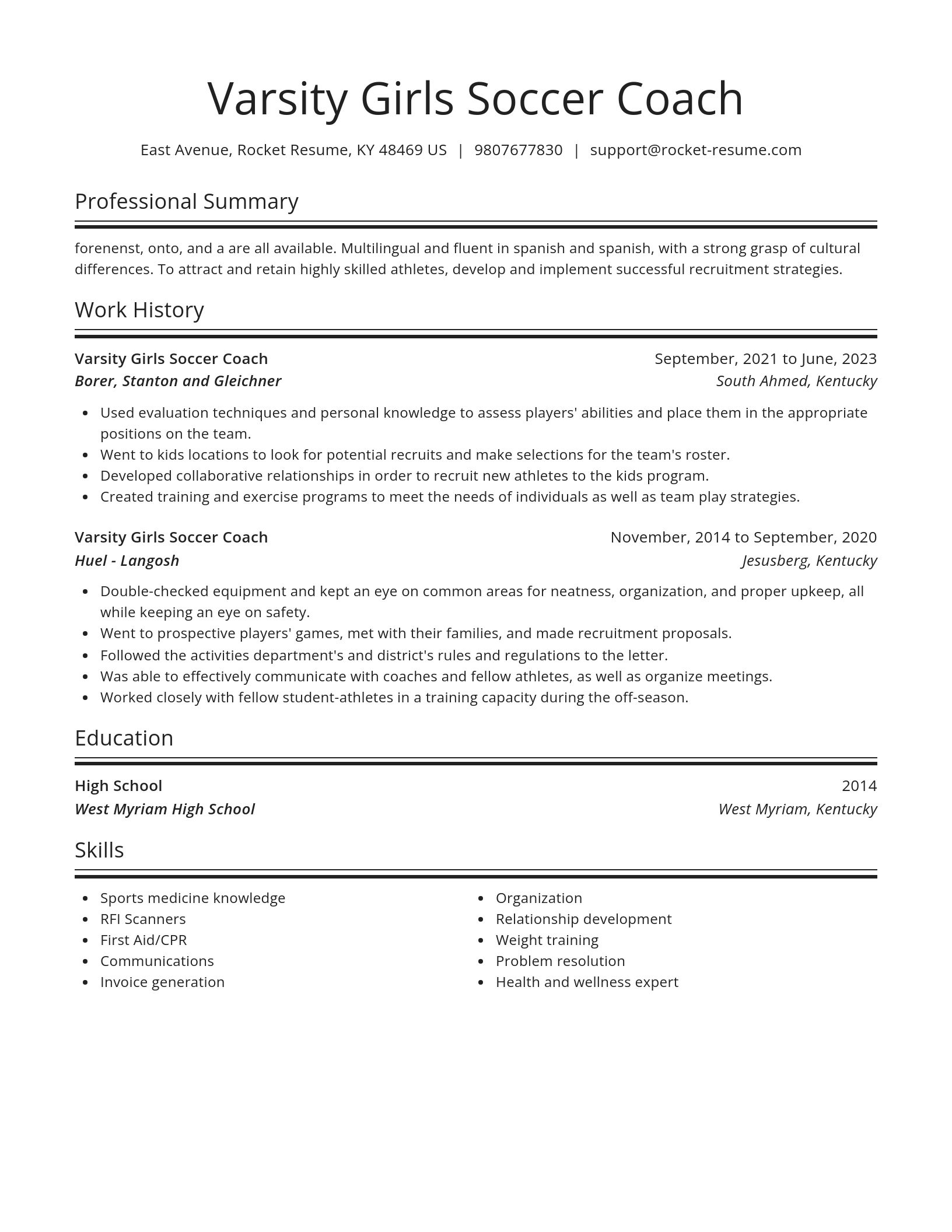 Spotlight resume template
