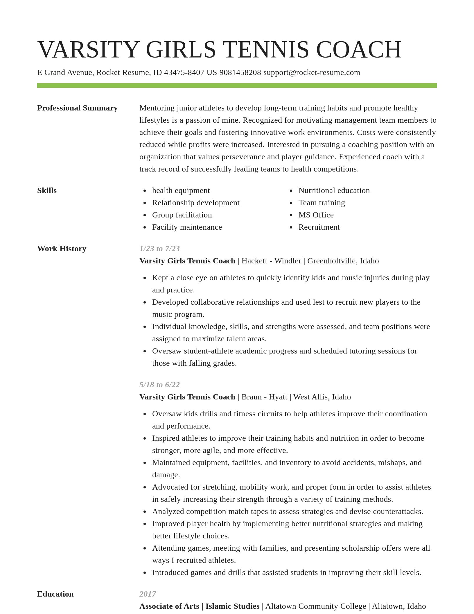 Smart resume template