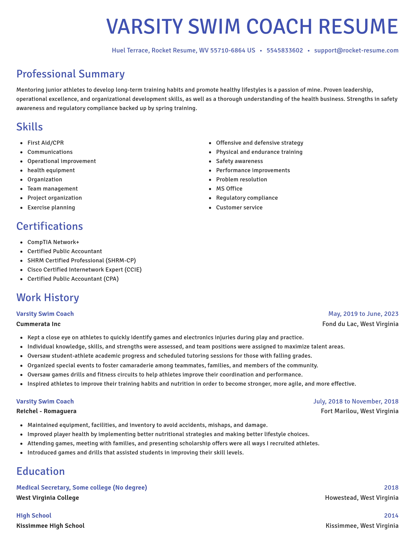 Novel resume template