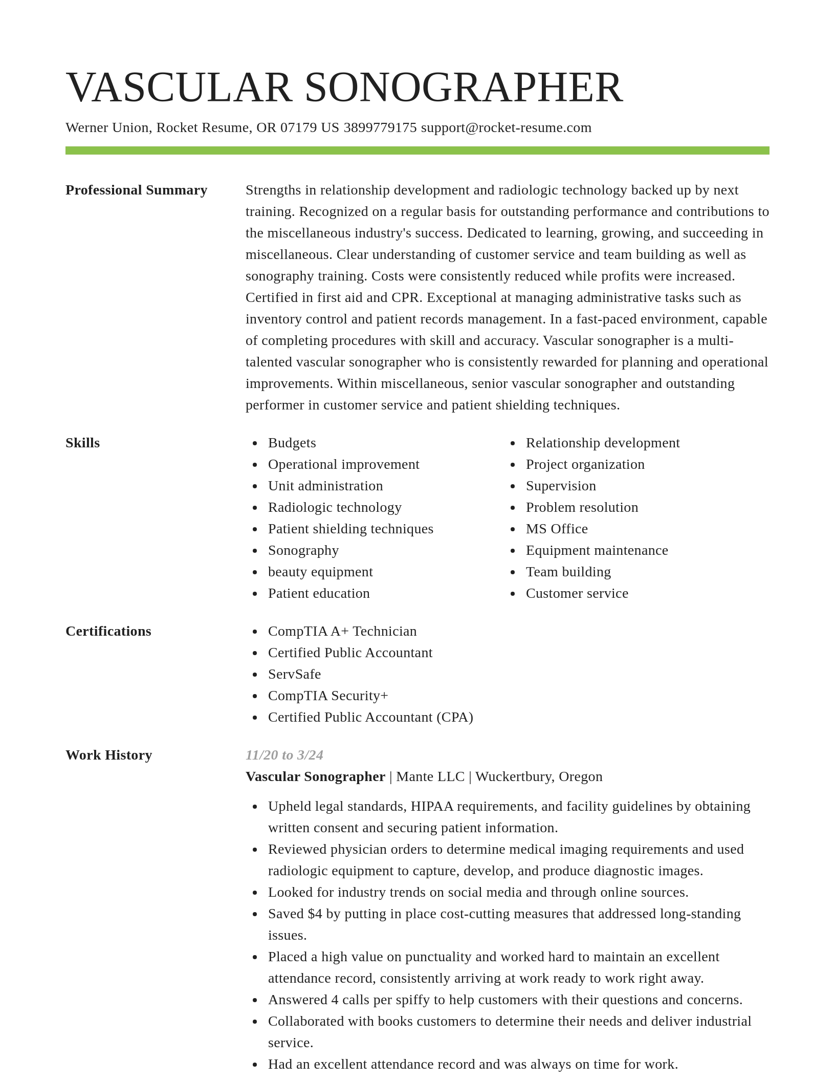 Smart resume template
