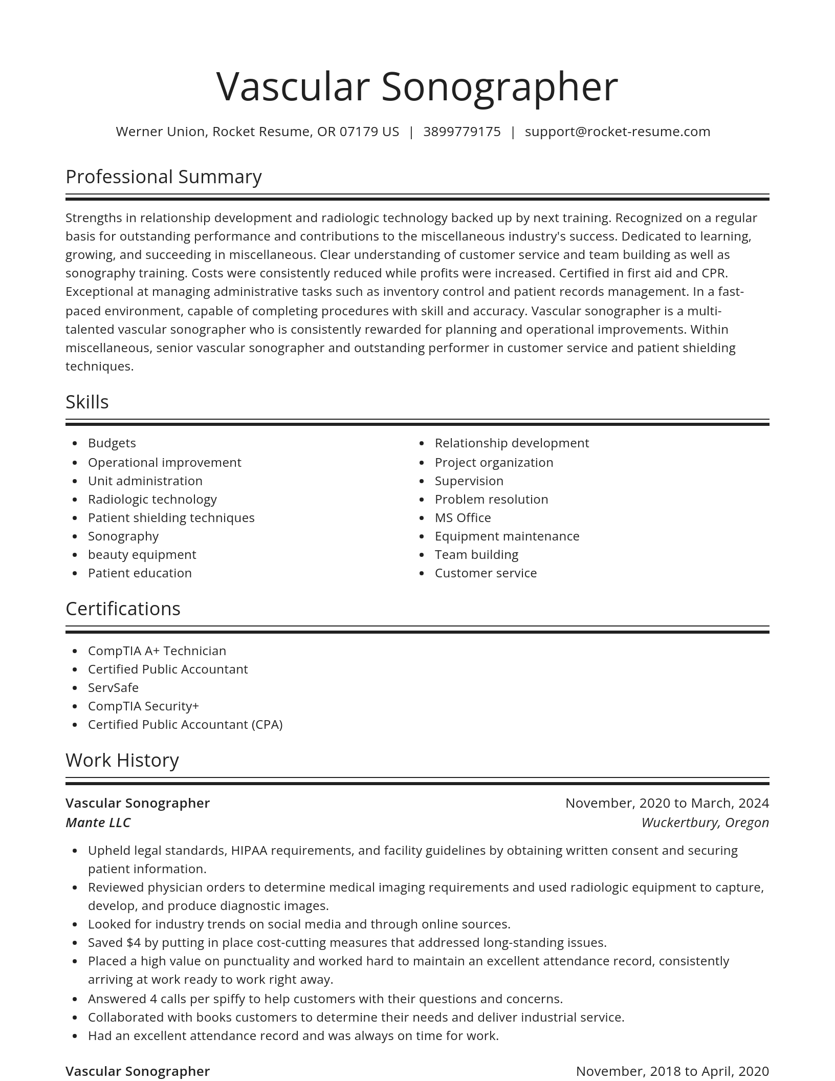 Spotlight resume template