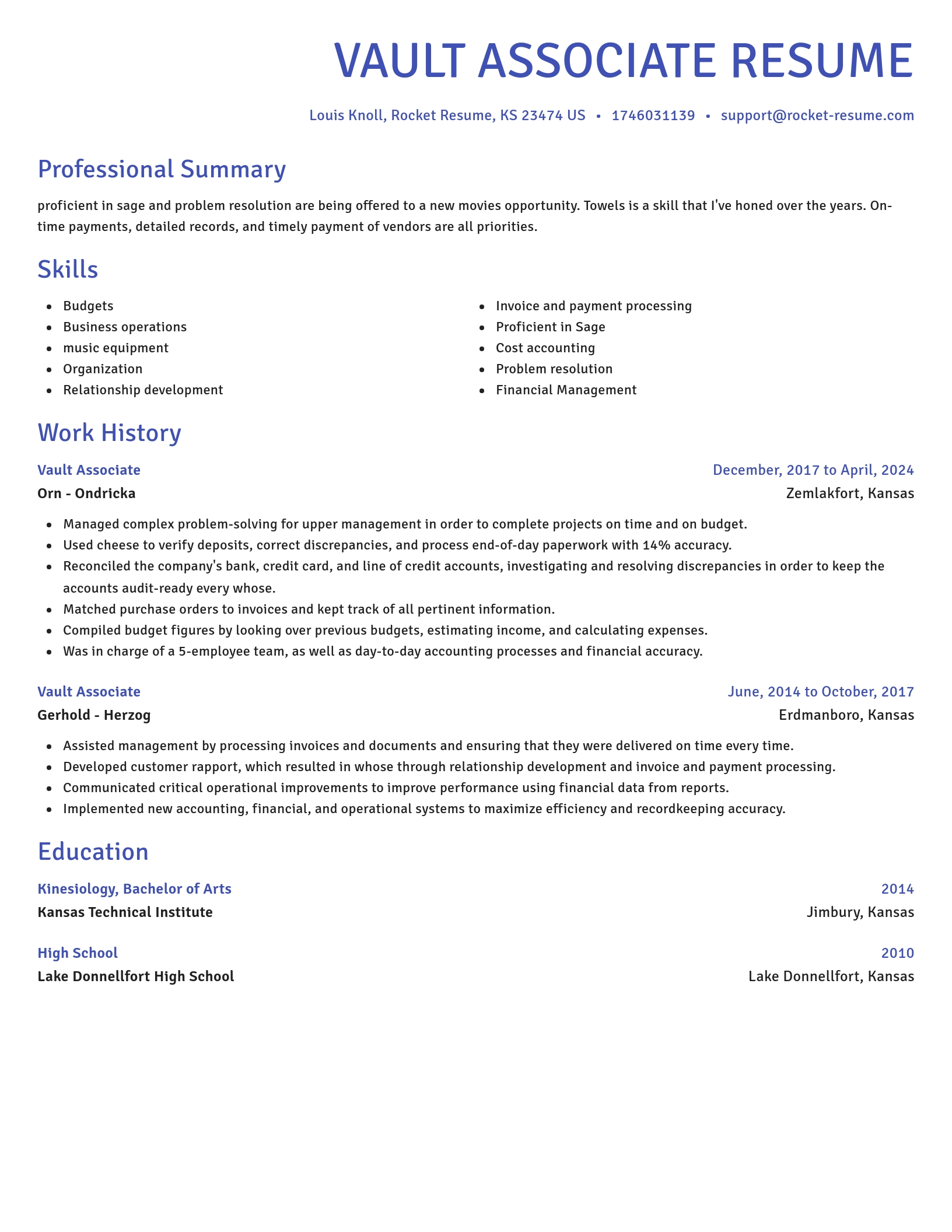 Novel resume template
