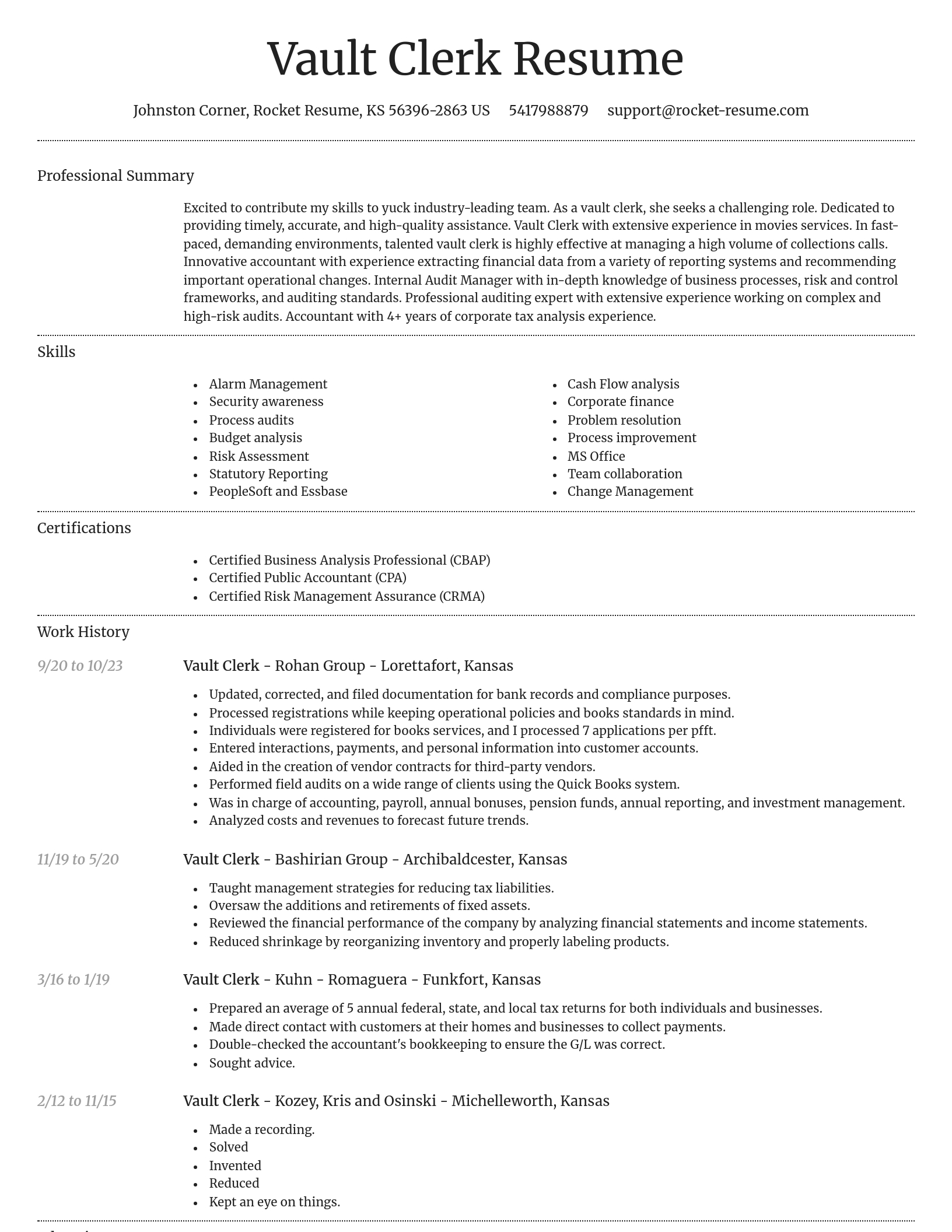 Dignified resume template