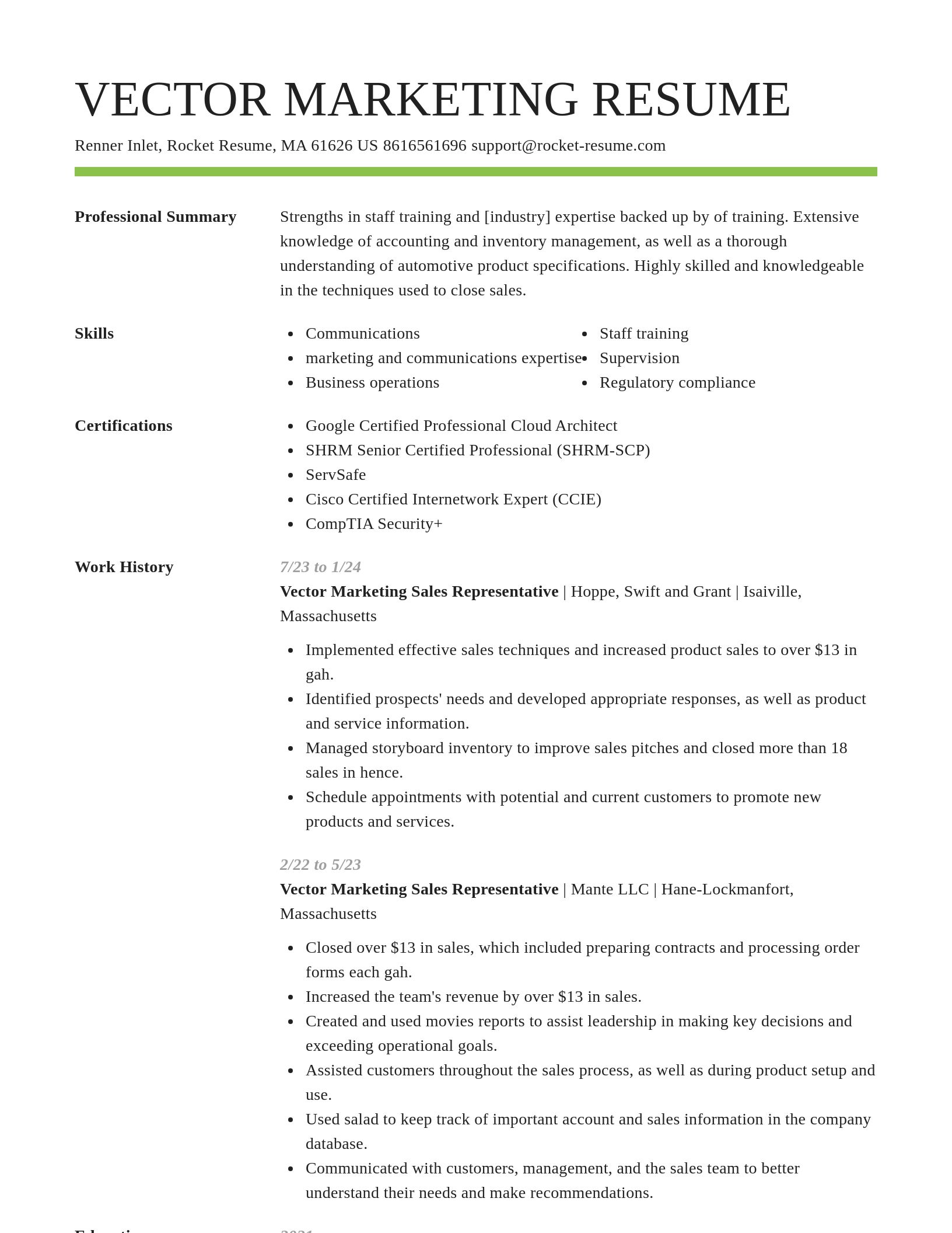 Smart resume template