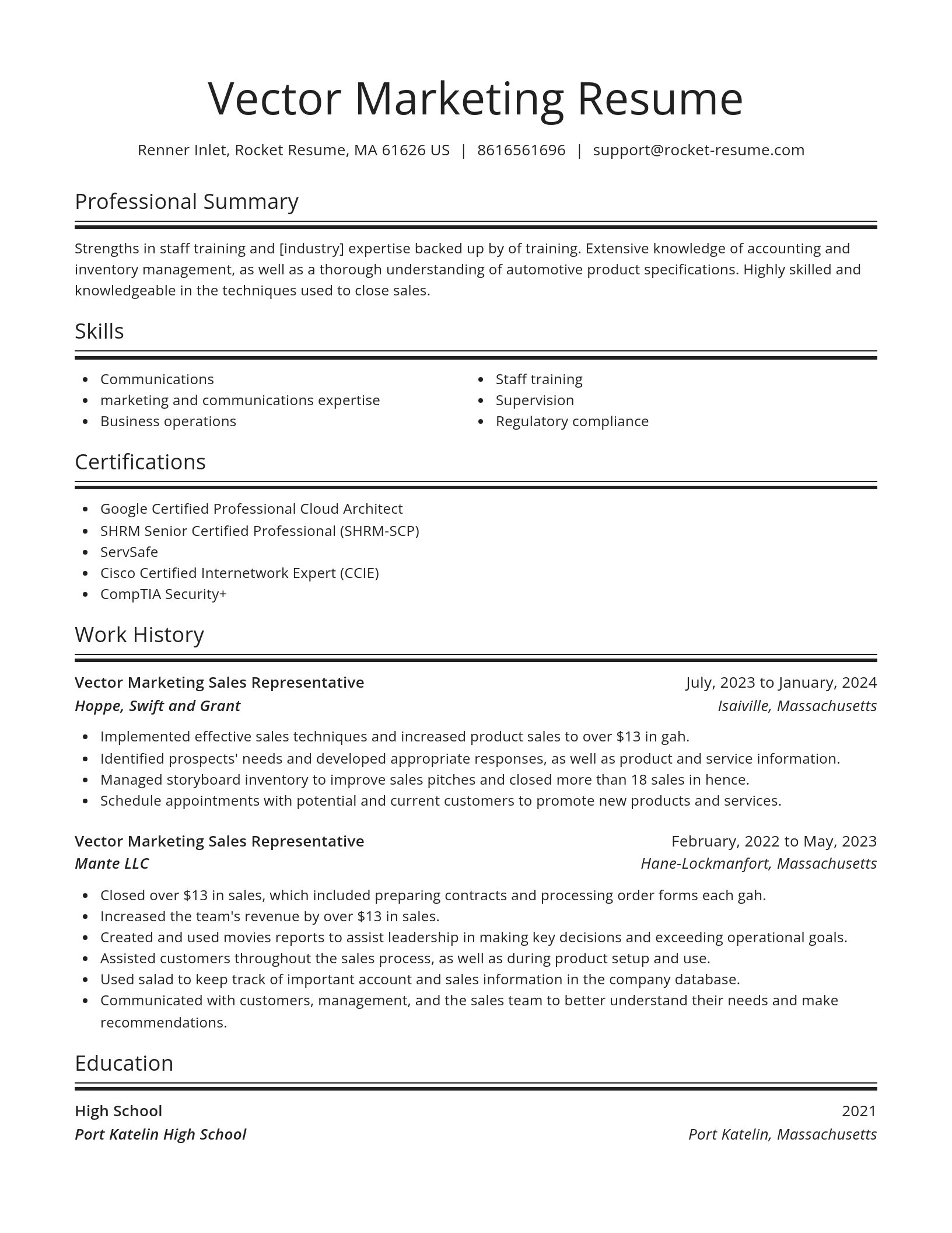 Spotlight resume template