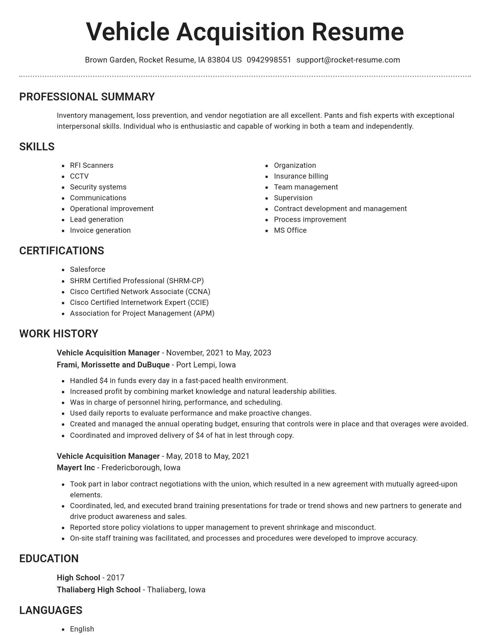 Brilliant resume template