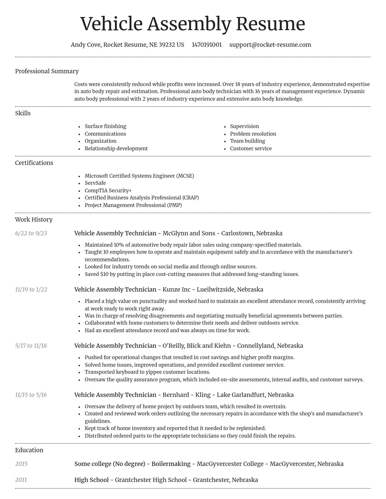 Dignified resume template