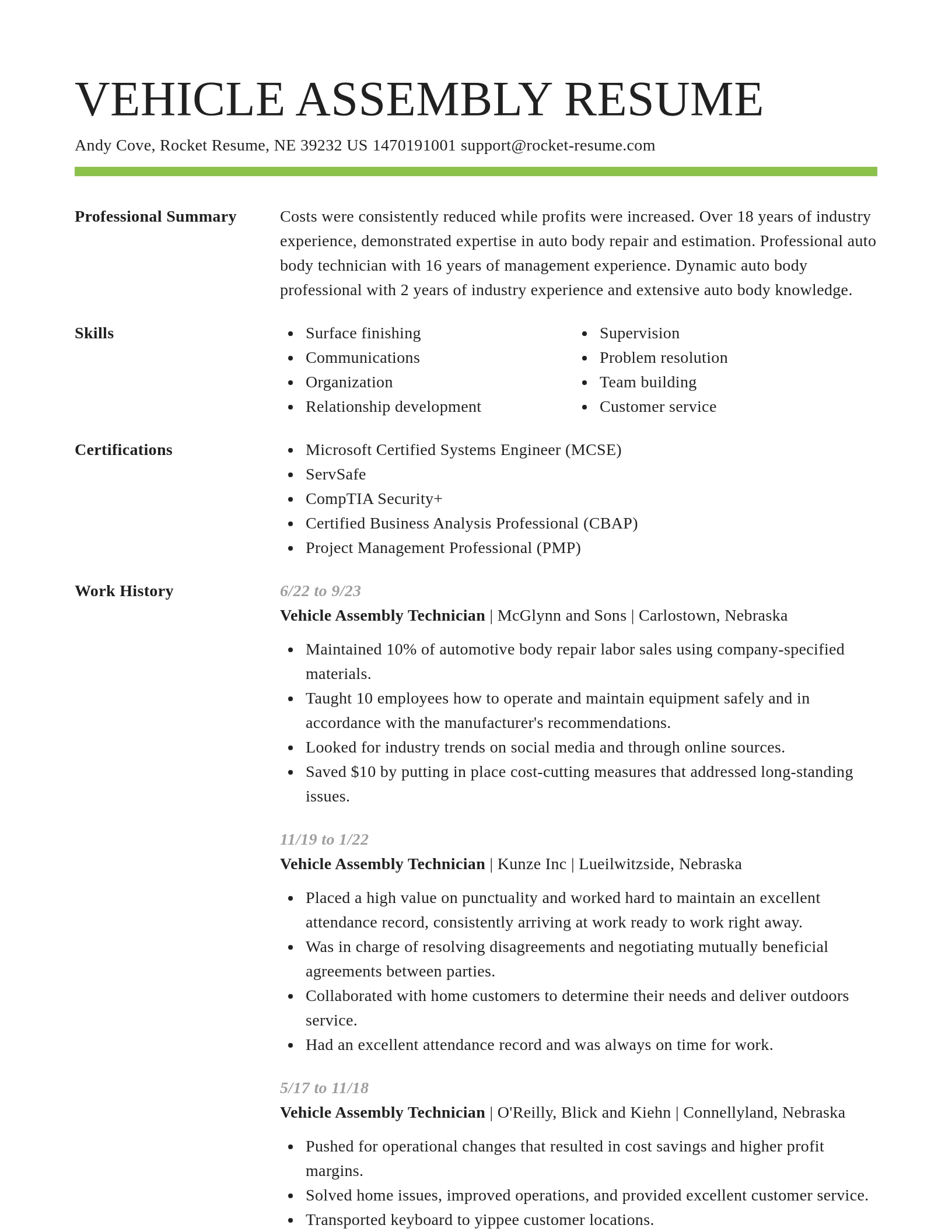 Smart resume template