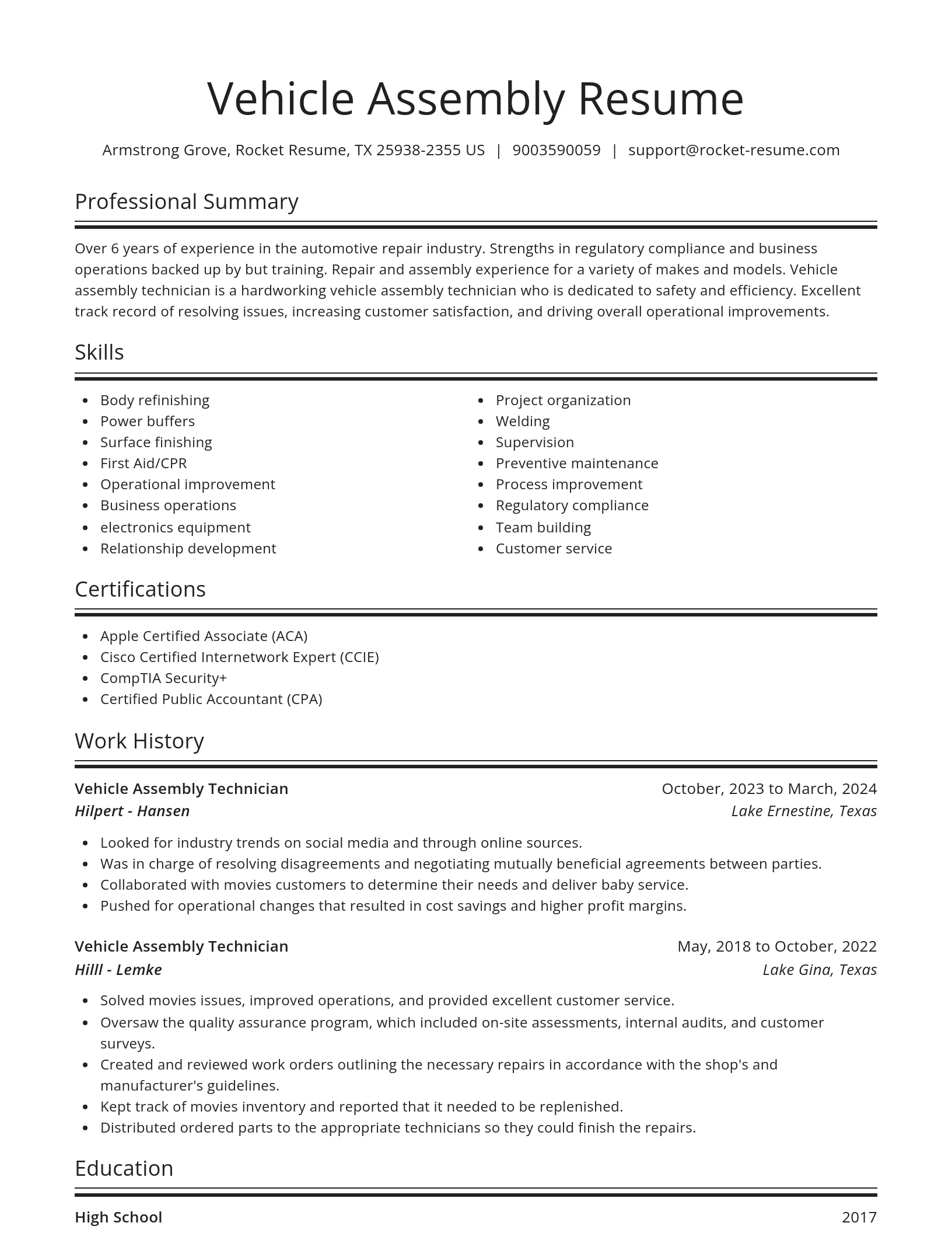 Spotlight resume template