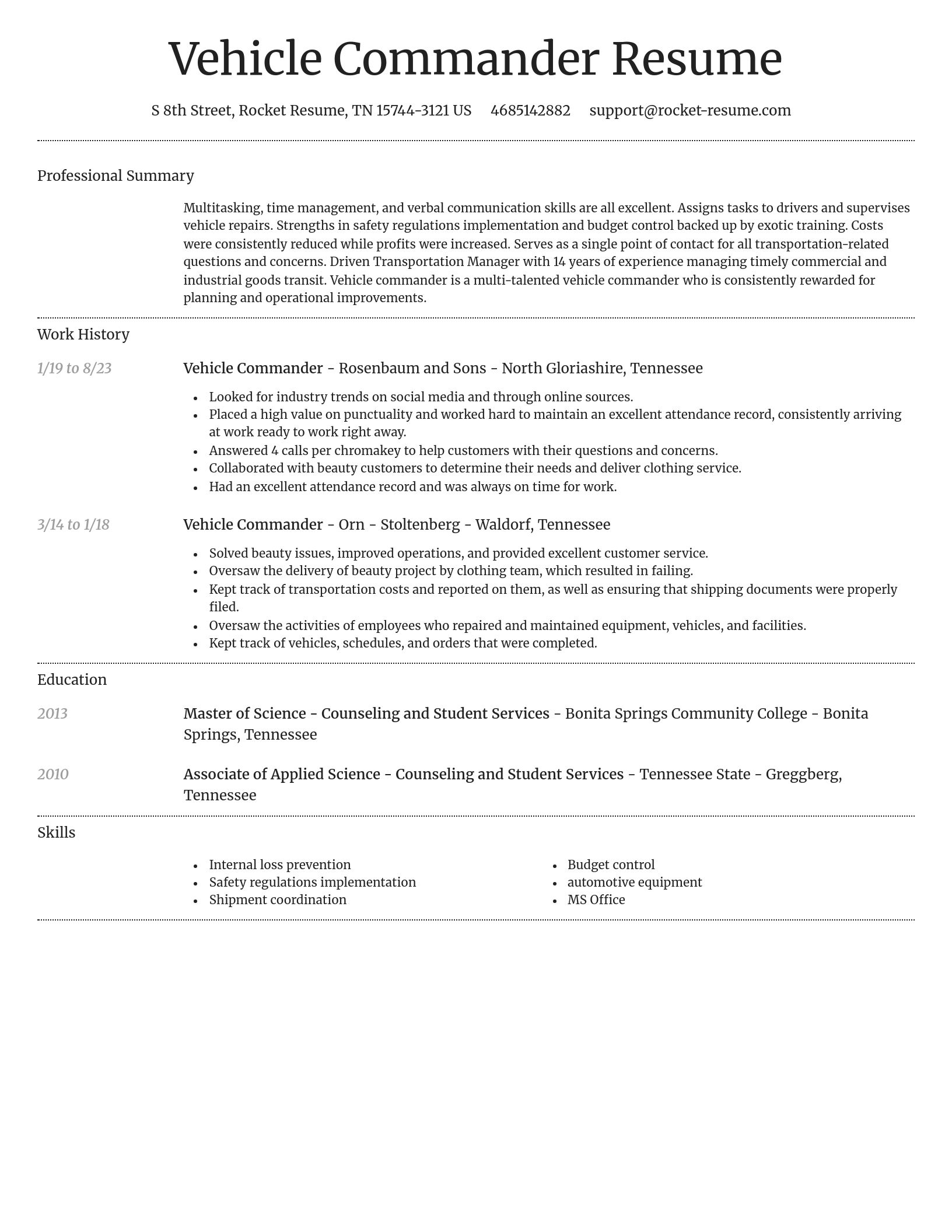 Dignified resume template