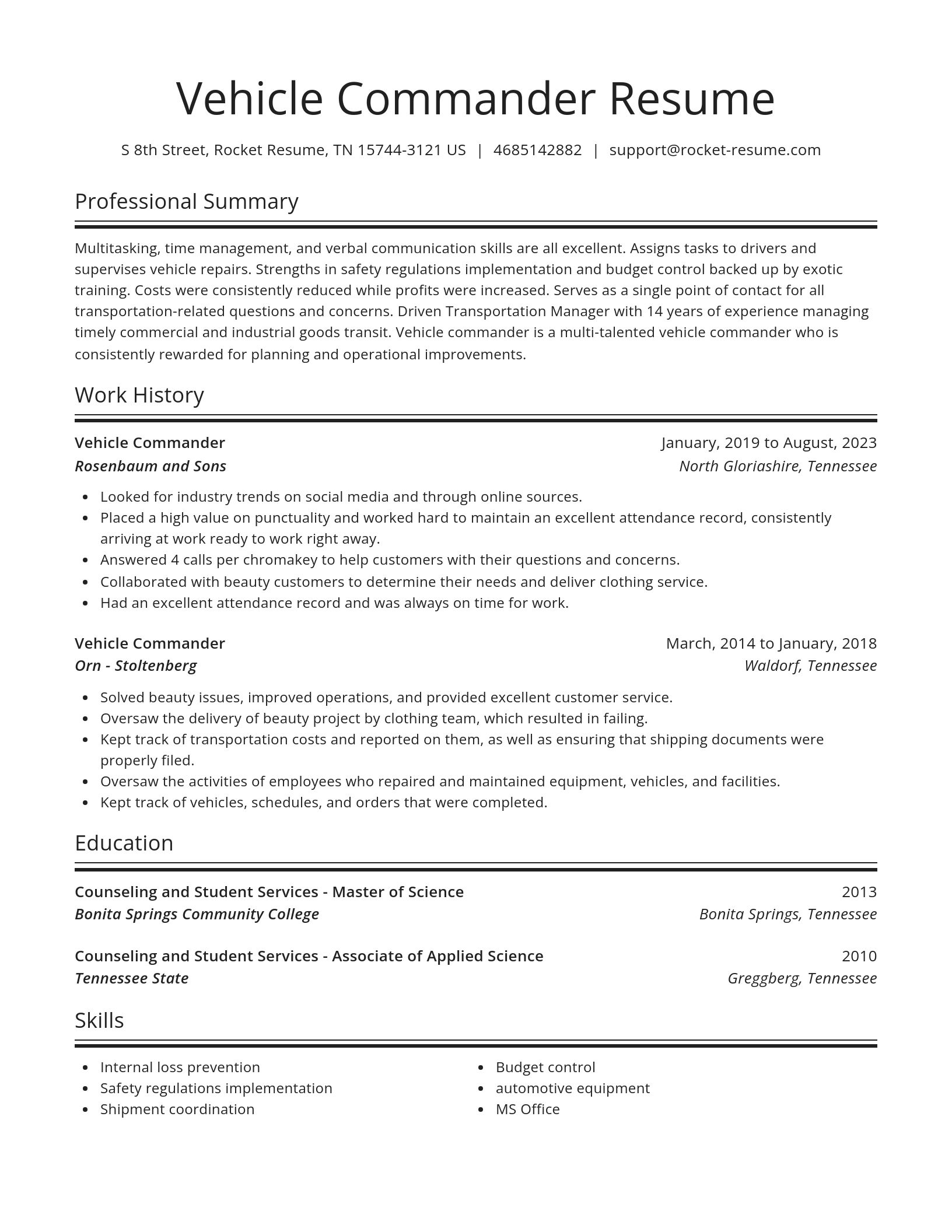Spotlight resume template