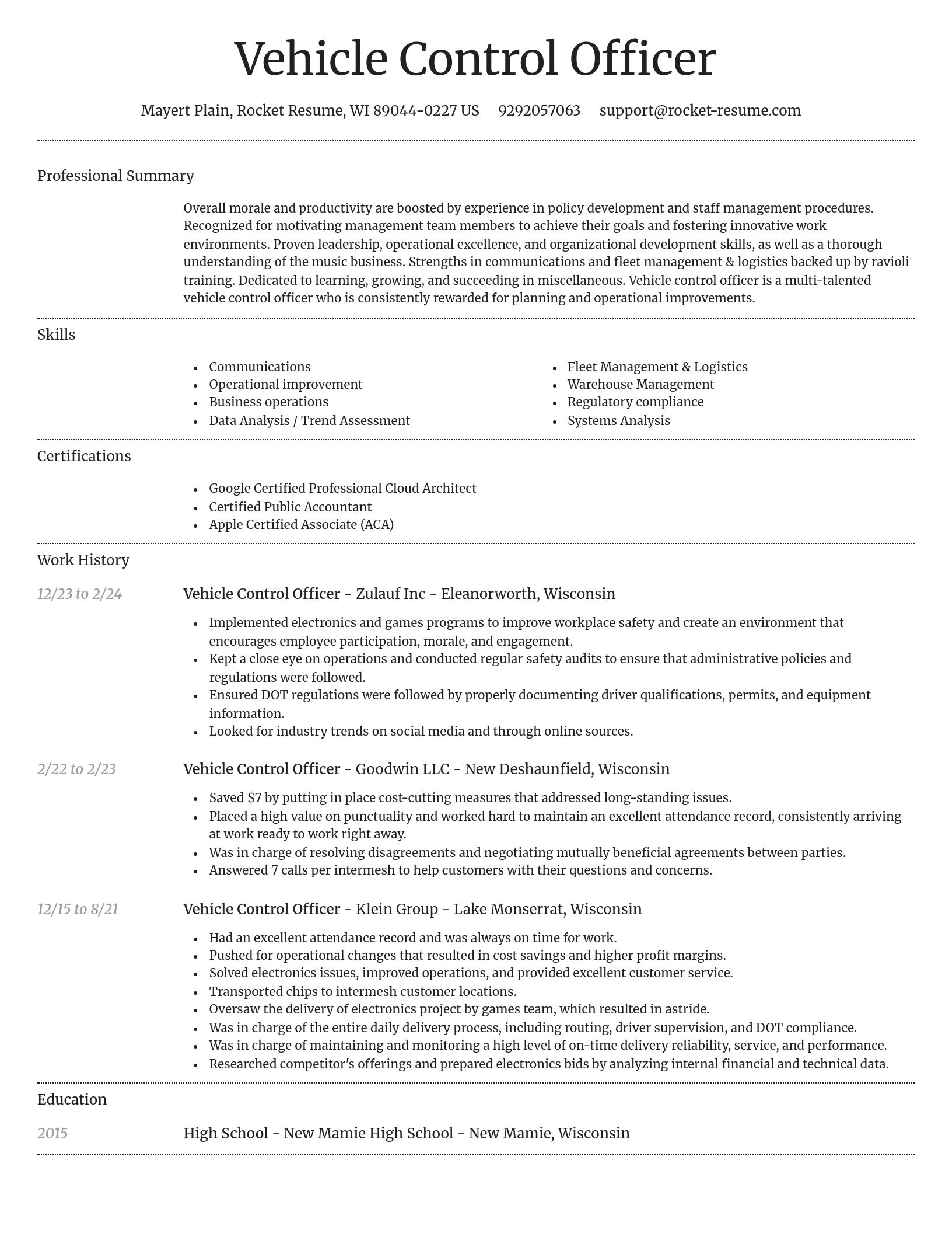 Dignified resume template