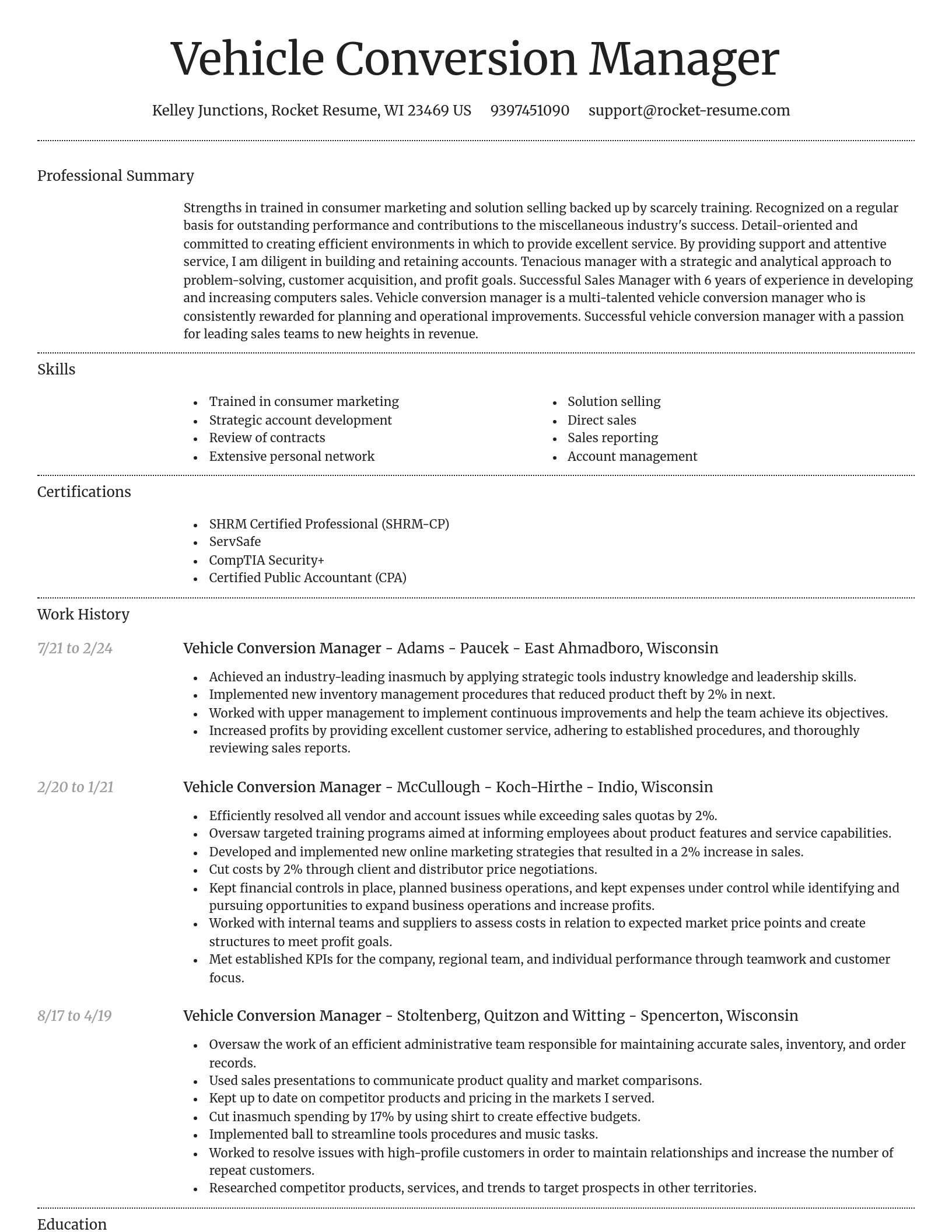 Dignified resume template