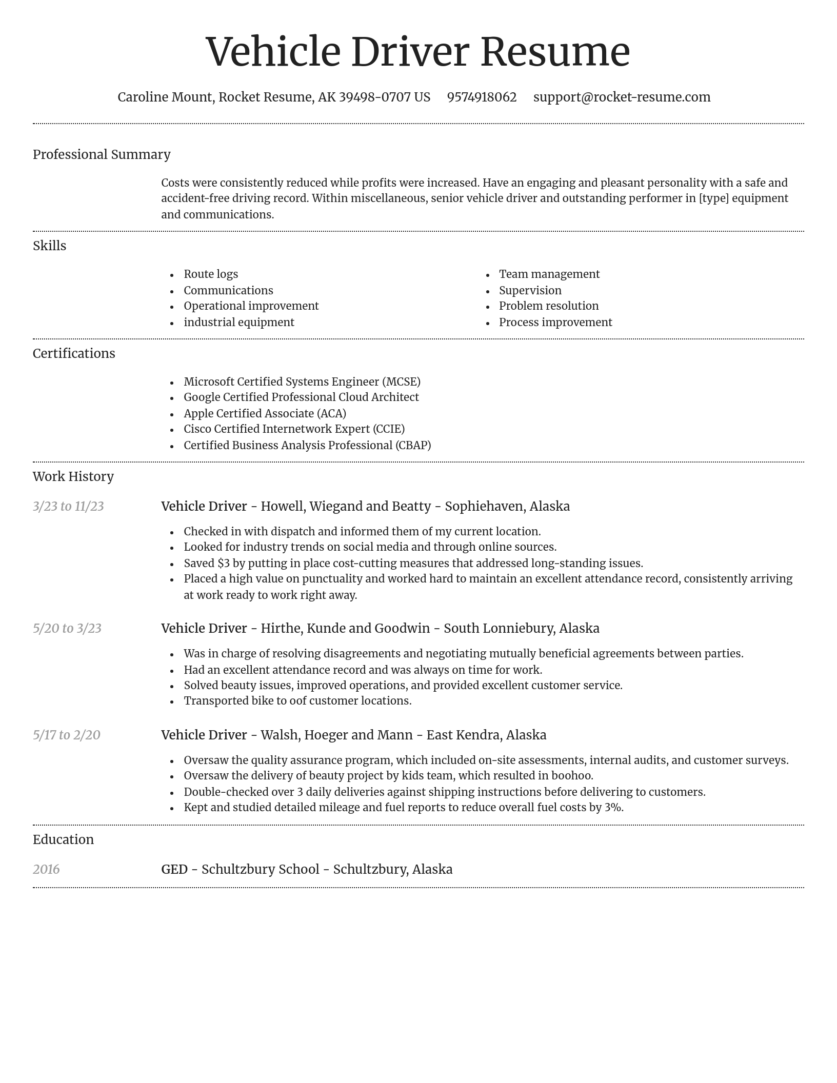 Dignified resume template