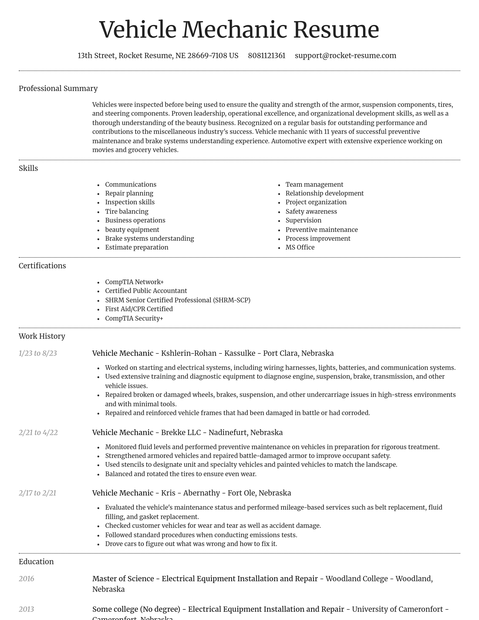 Dignified resume template