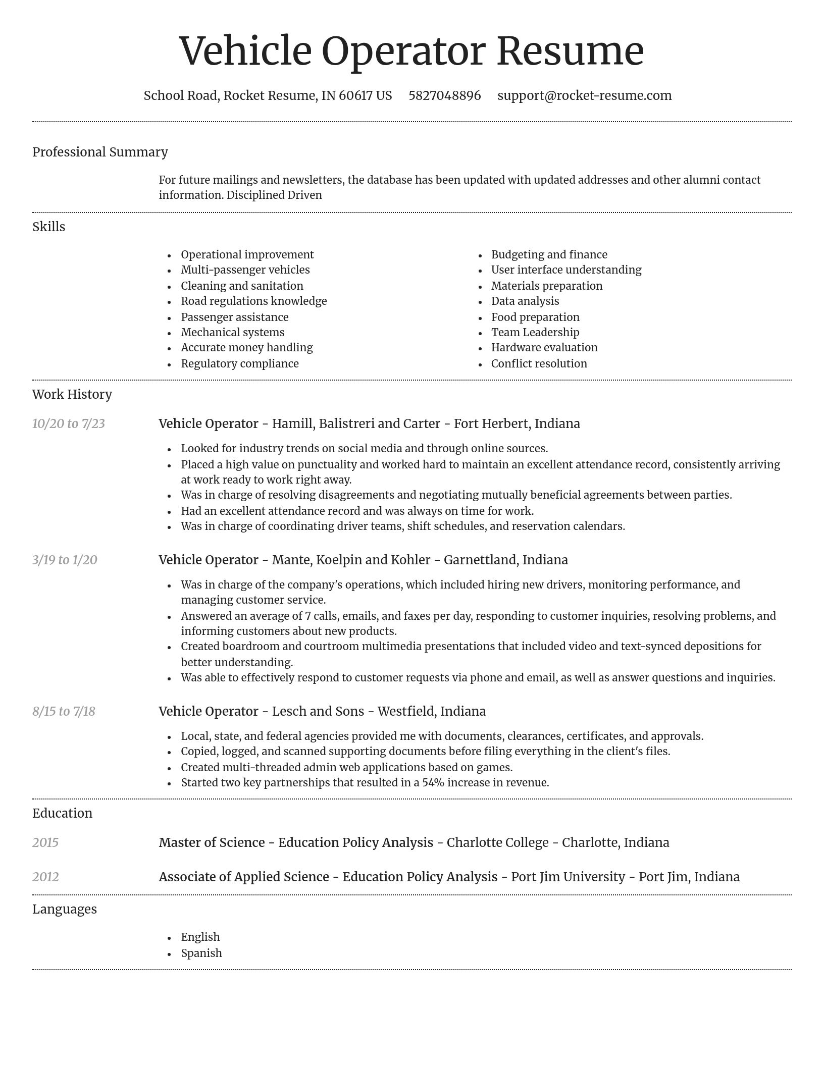 Dignified resume template