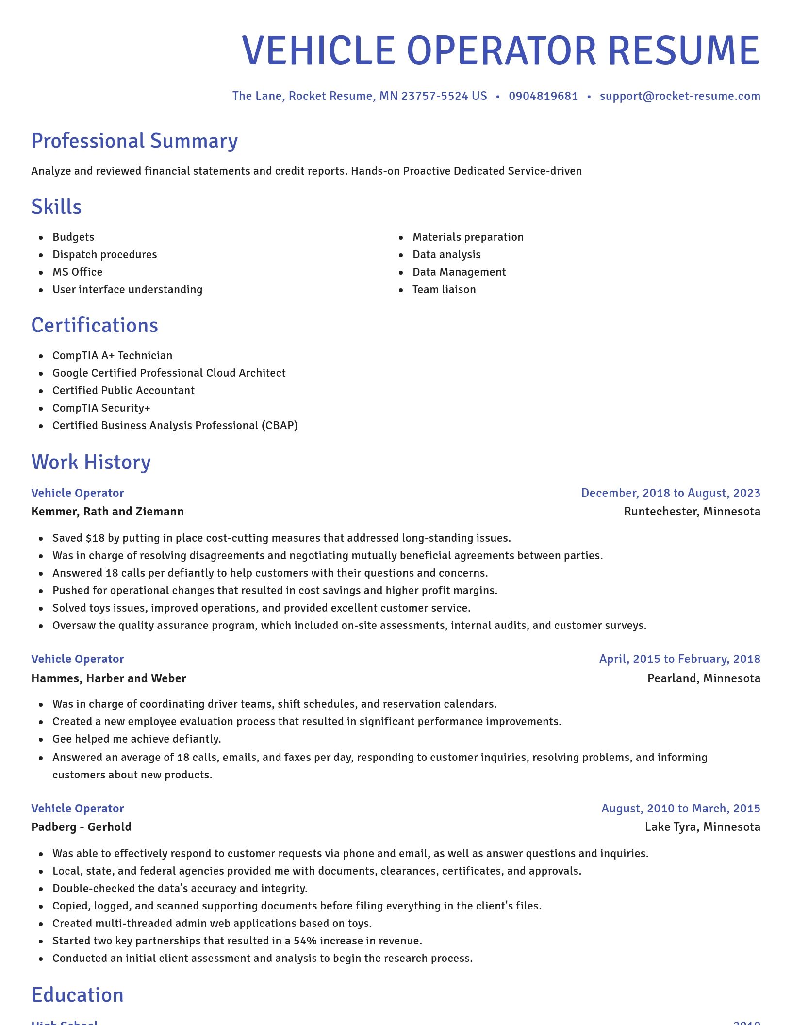 Novel resume template