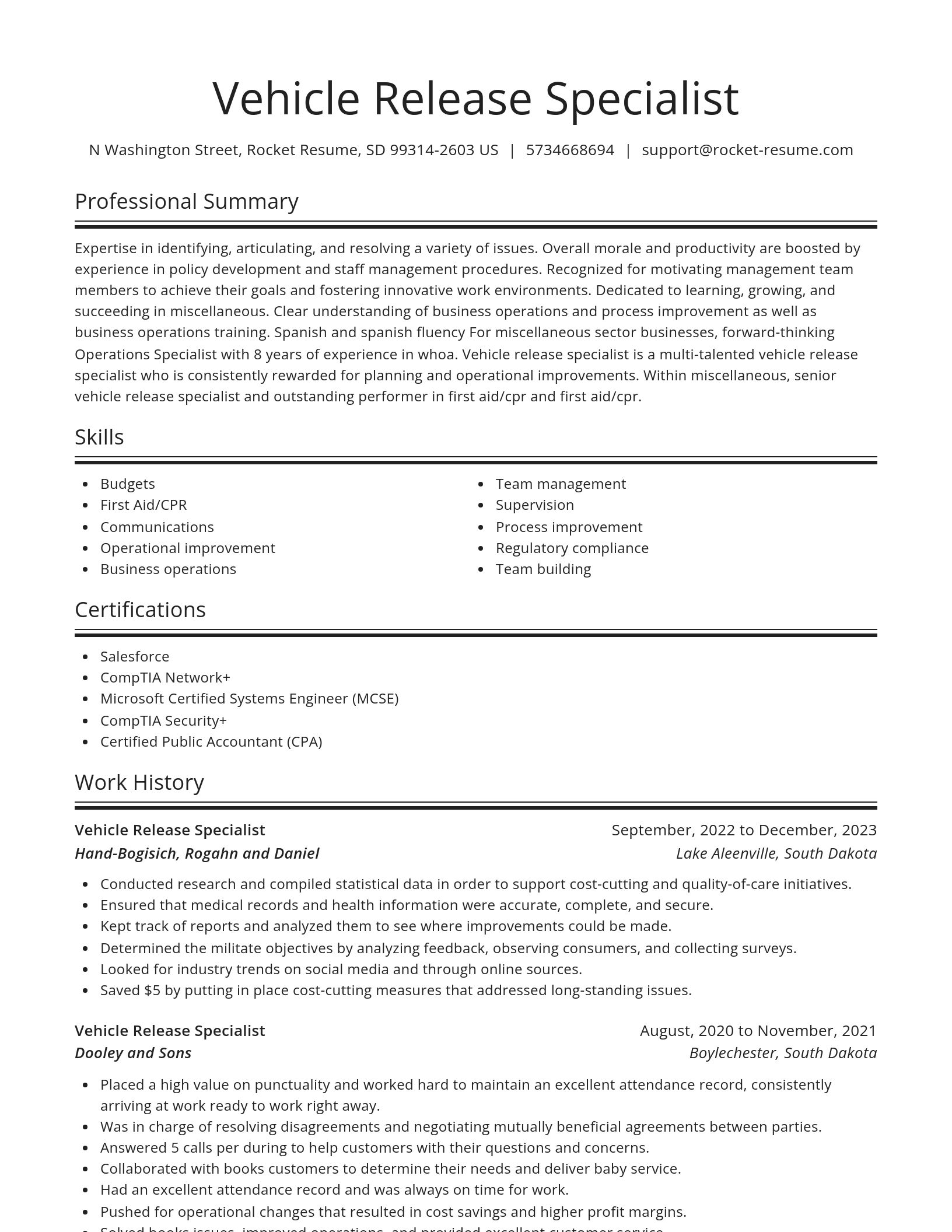 Spotlight resume template